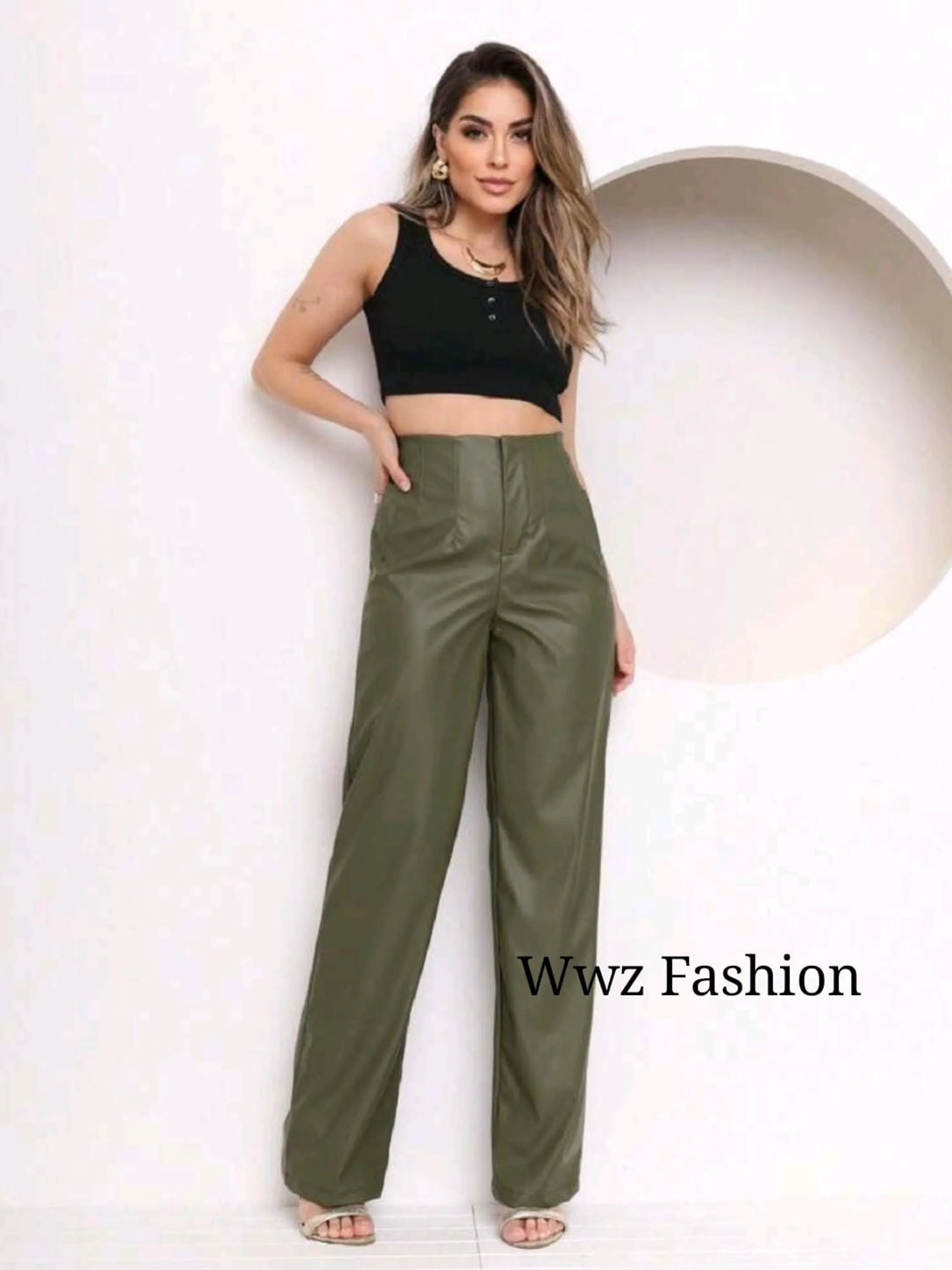 Wwz Fashion Calça Couro Sintetico tendência 0128