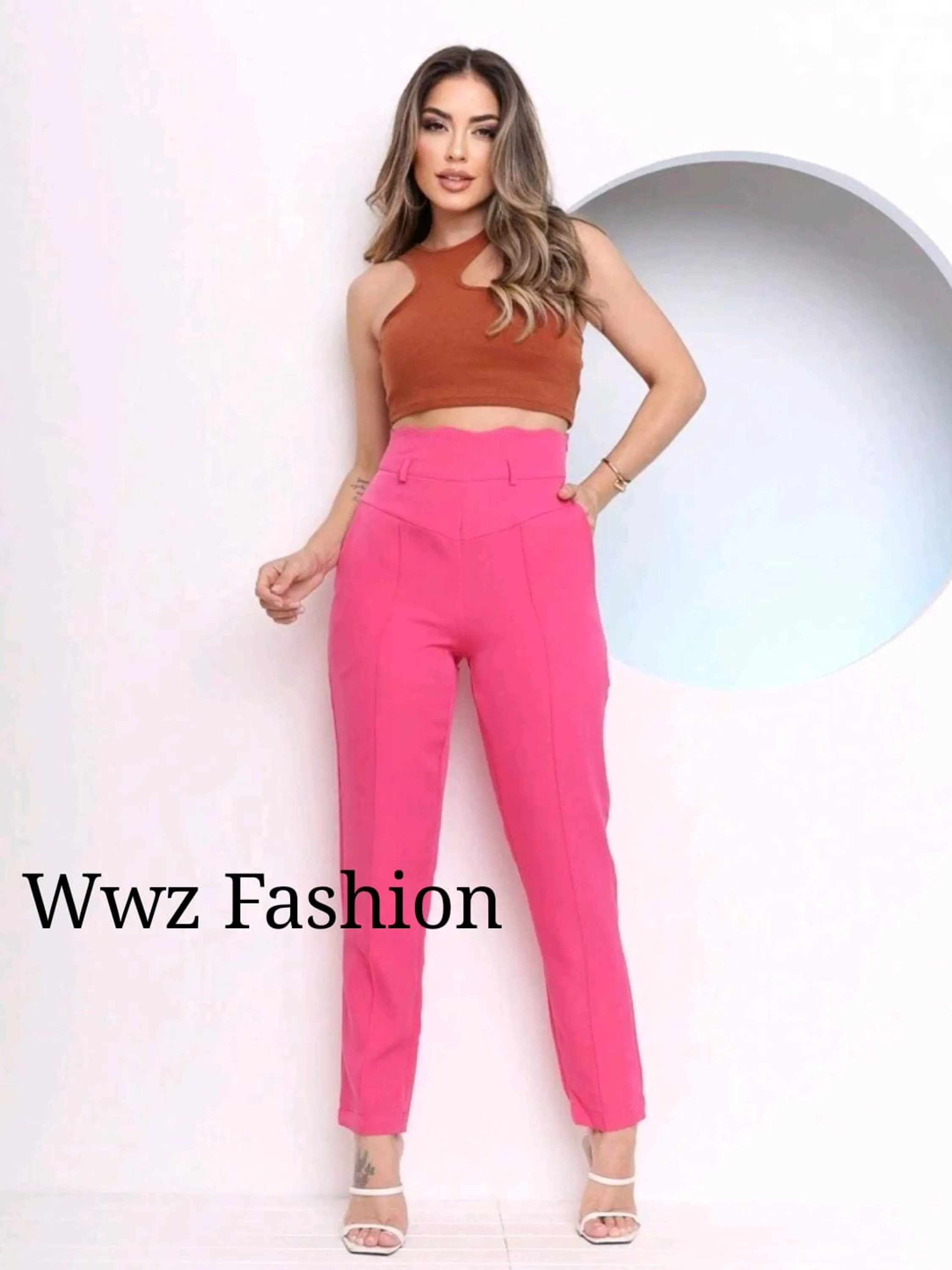 Wwz Fashion Calça Alfaiataria Sem cordão Excelente Qualidade 8412