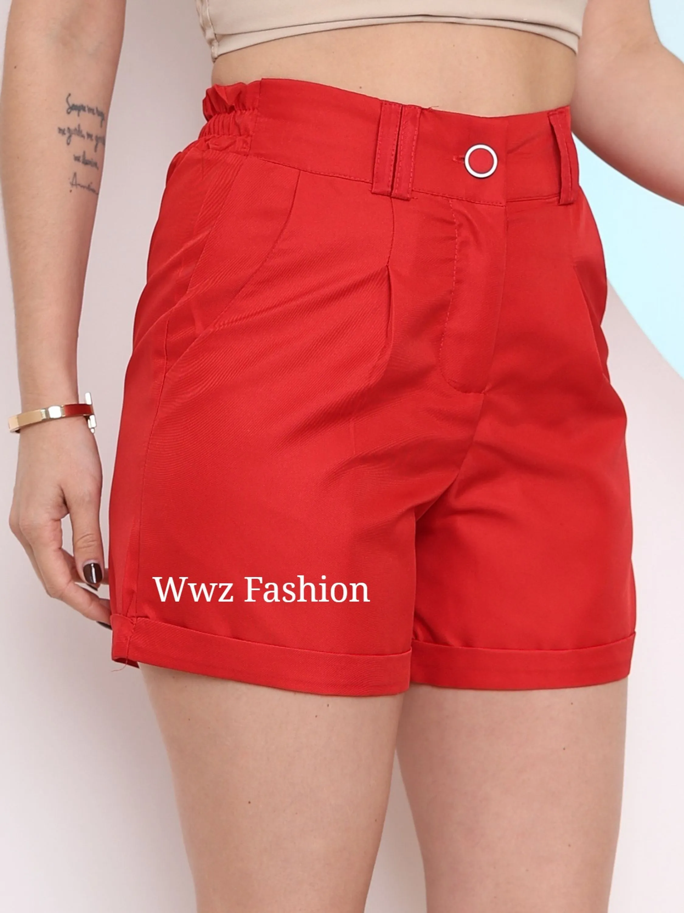 Wwz Fashion Shorts Feminino Cintura Alta Gabardine Lançamento G183