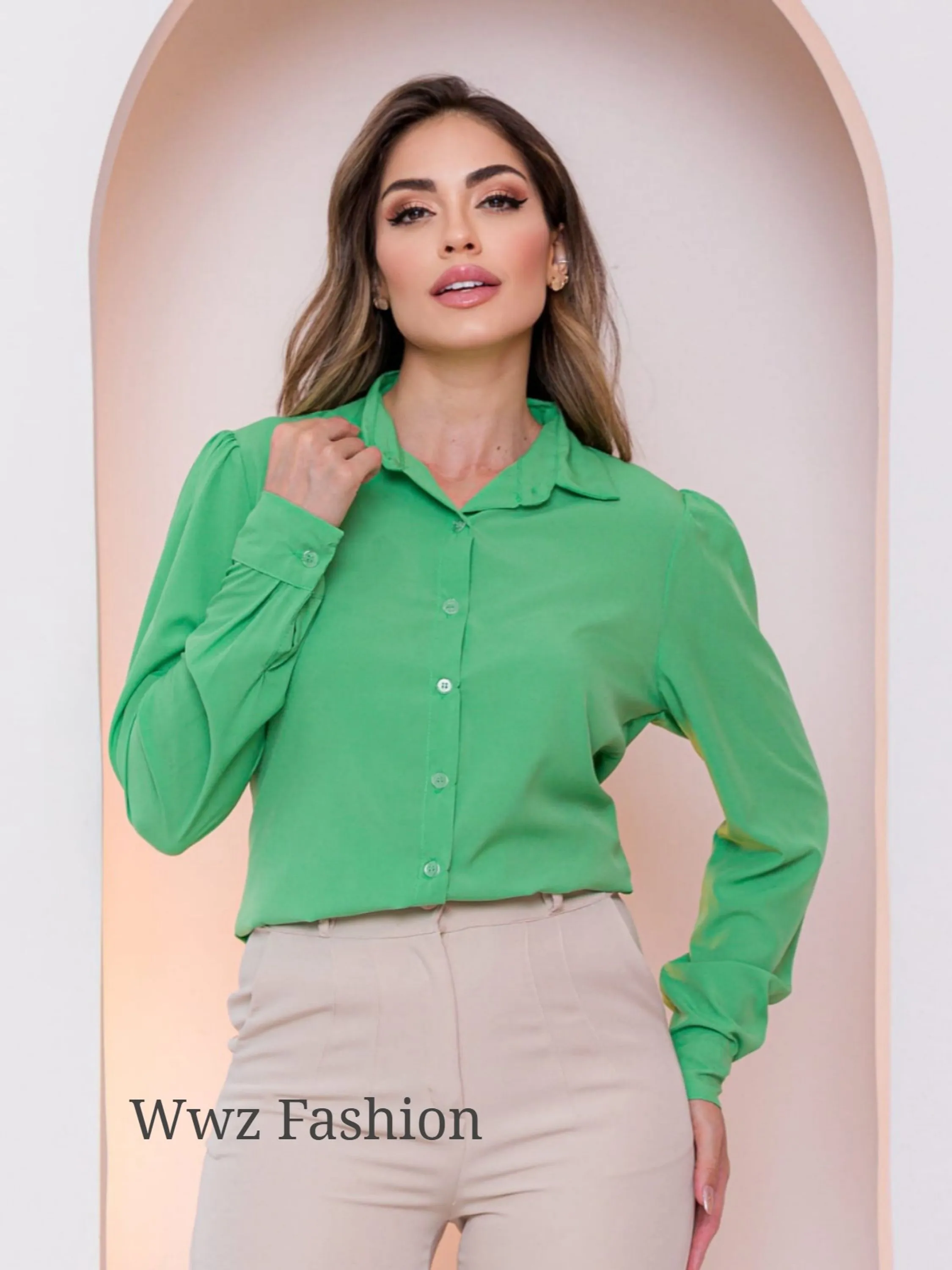 Wwz Fashion Camisa Poliéster Feminina 101