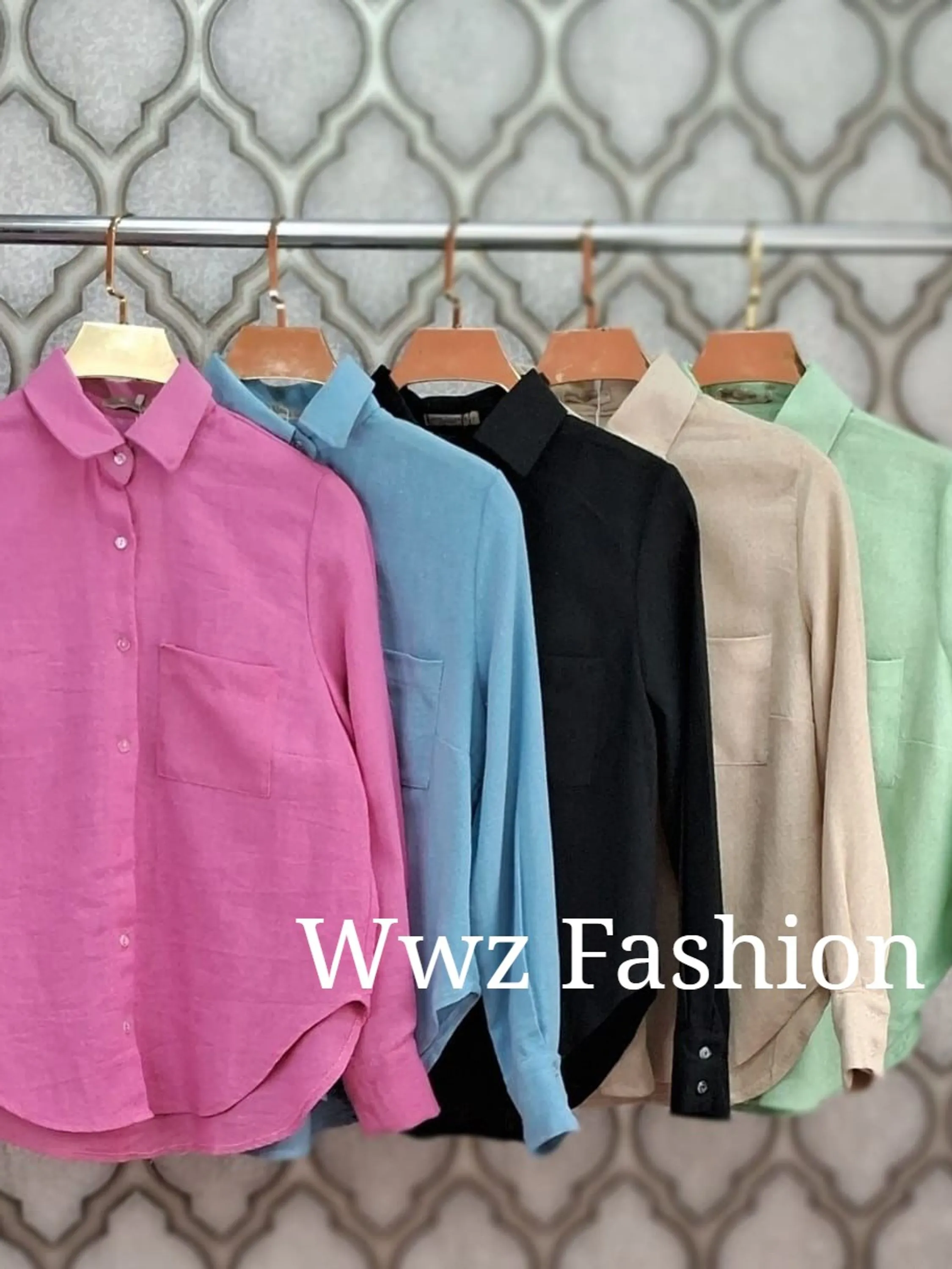 Wwz Fashion Camisa Social Feminina Linho Manga Longa Estilosa 152