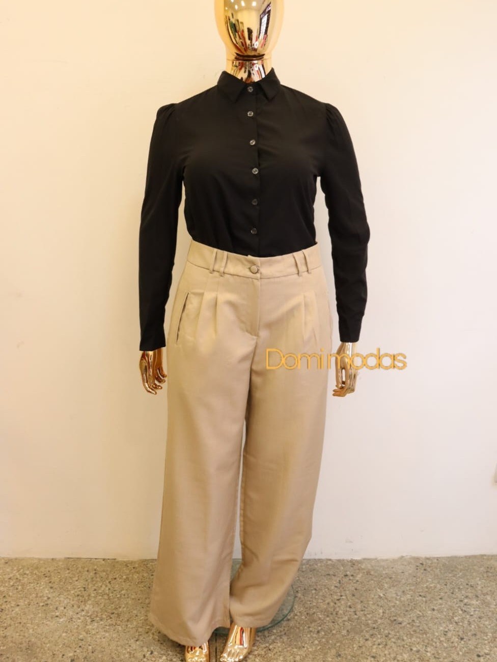 Domi Modas- Calça Pantalona Plus Size Luis Twill 91113