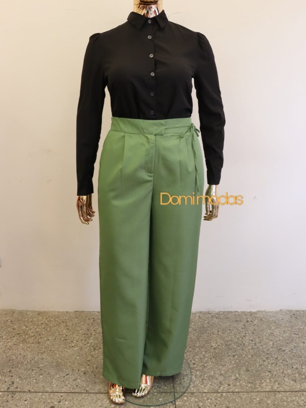 Domi Modas- Calça Pantalona Plus Size Luis Twill 91103