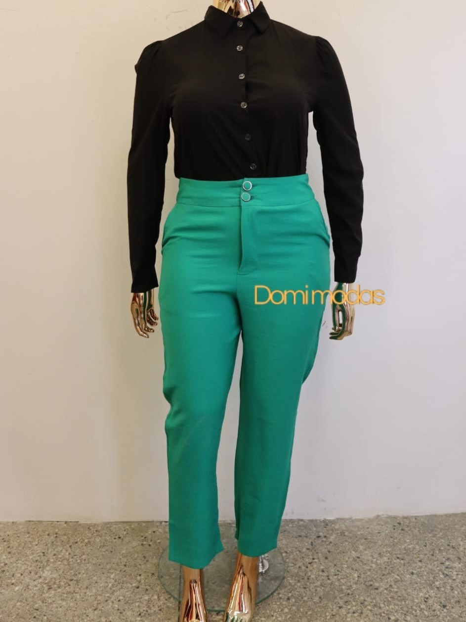 Domi Modas- Calça Feminina Reta Plus Size Amarante 91106