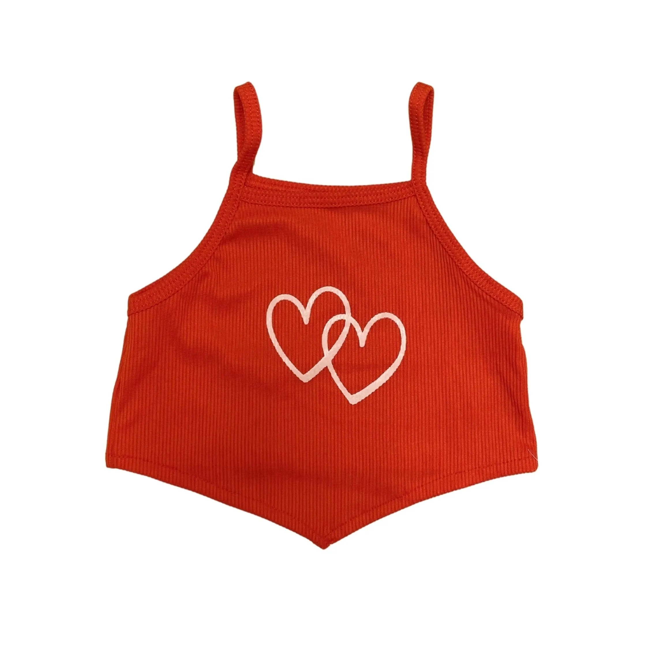 Cropped Infantil Regatinha com Estampa Coração Confortavel