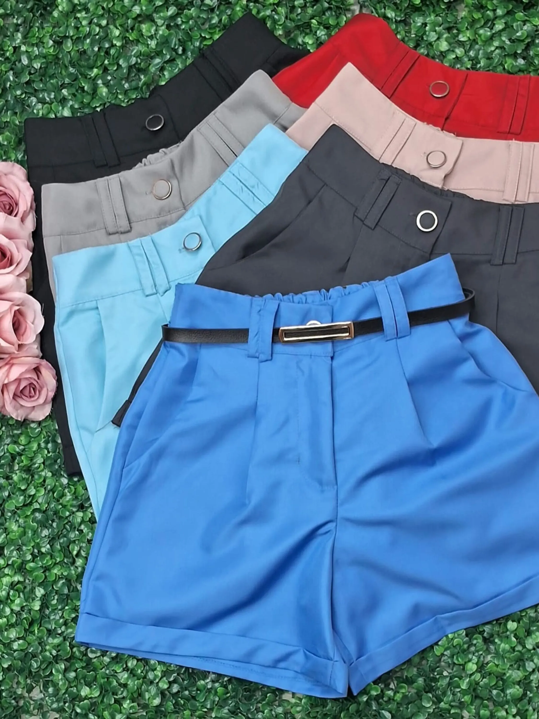 Doutoras Modas Shorts Feminino Cintura Alta Gabardine Lançamento G183