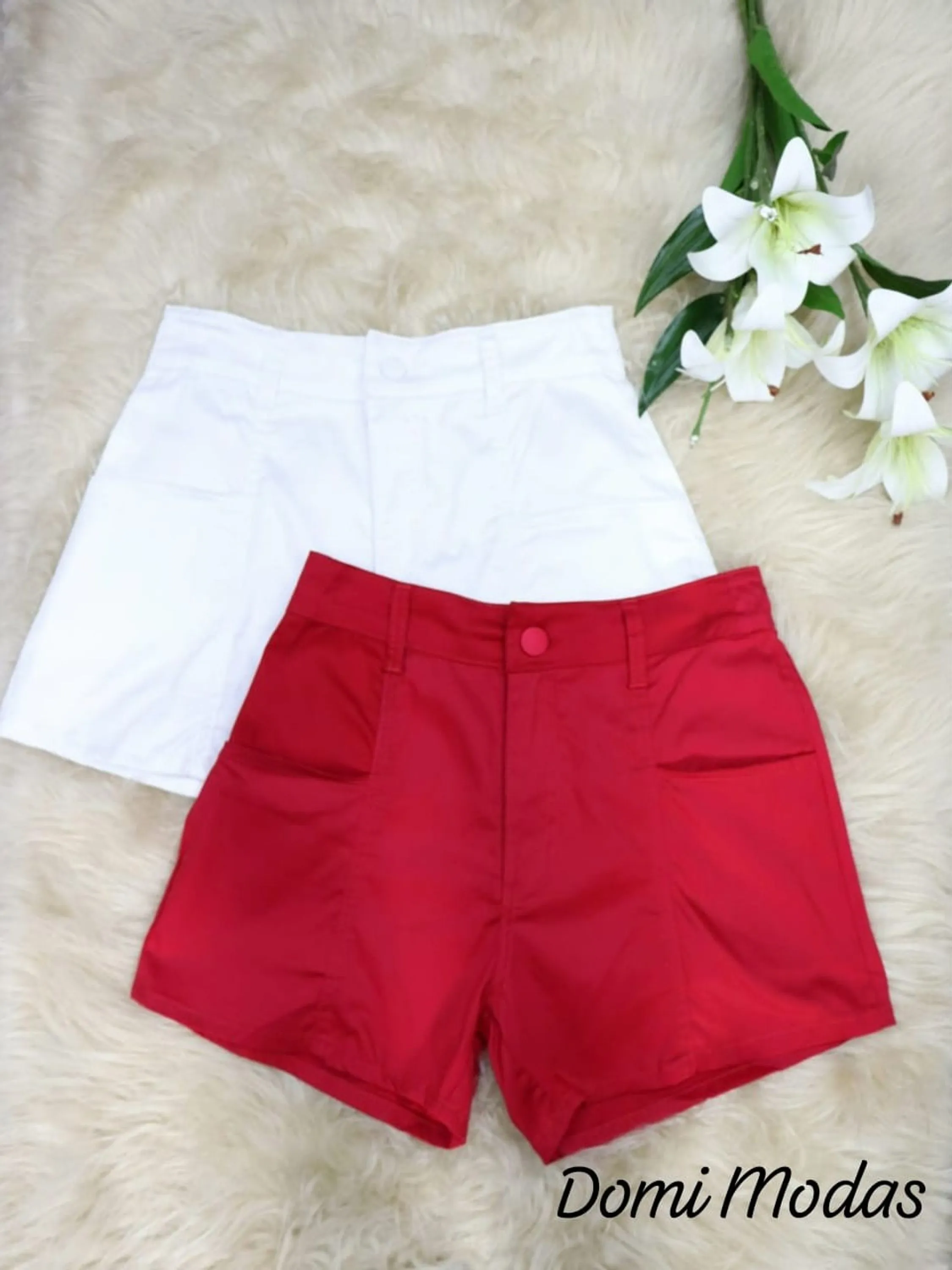 Doutoras Modas Short de Sarja Cintura Alta short  S003