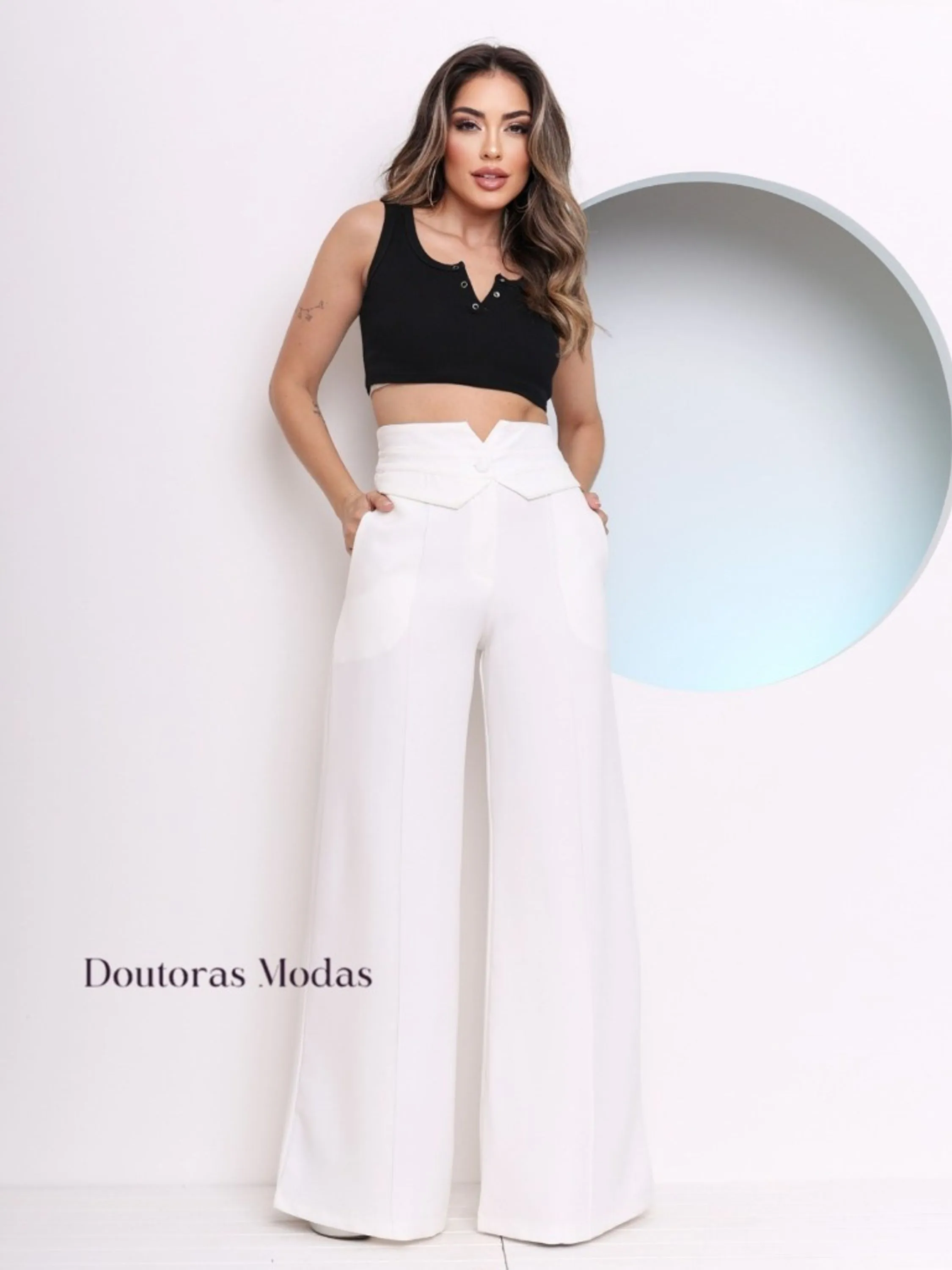 Doutoras Modas Calça Pantalona Alfaiataria  8425