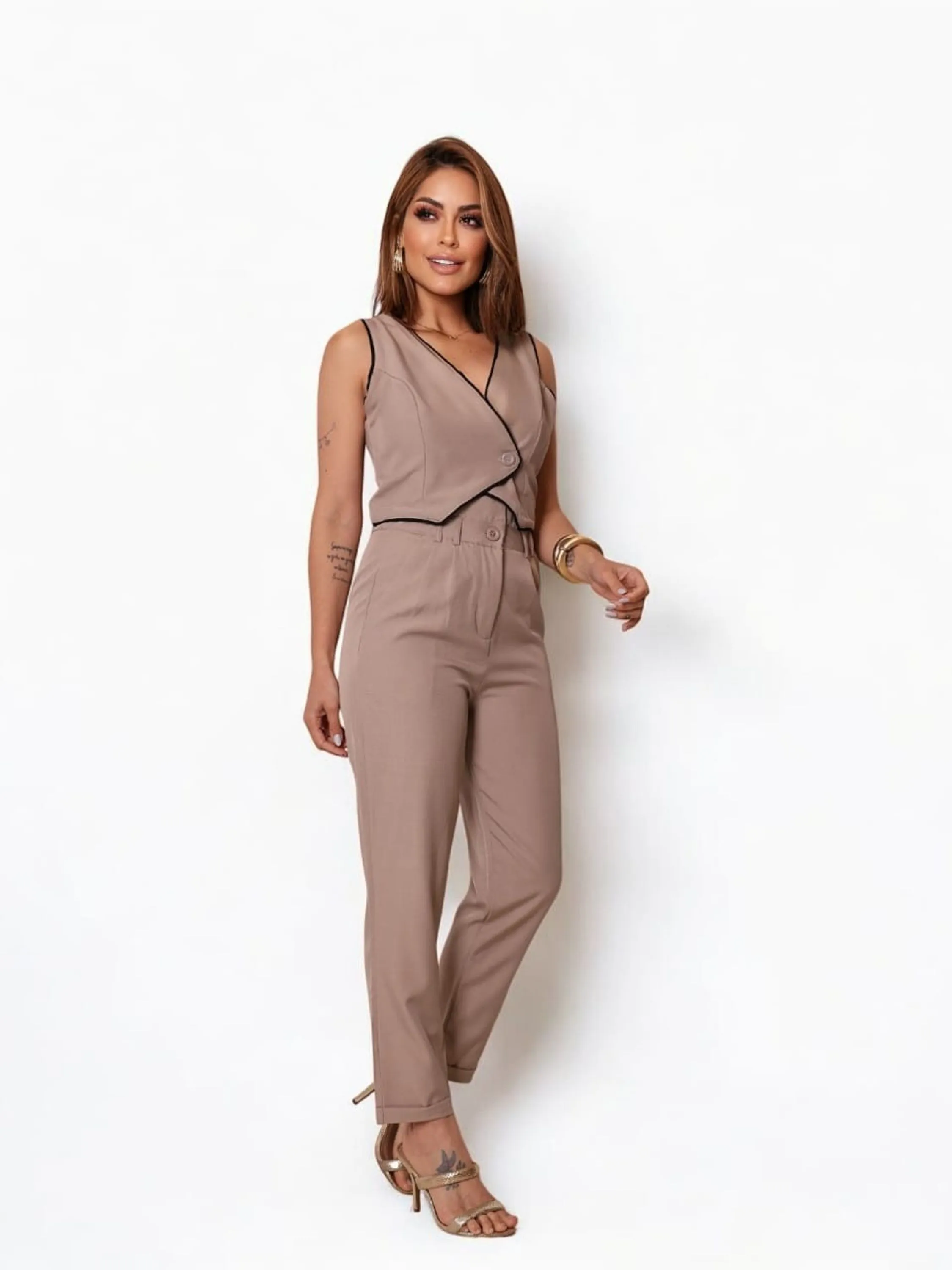Doutoras Modas Conjunto Luis Twill Colete Calça 87400