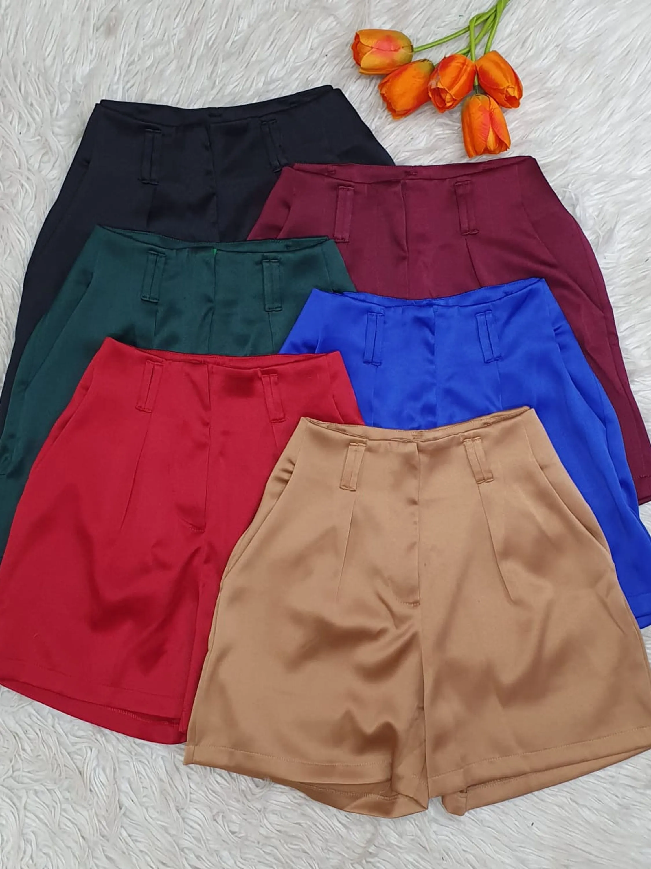 Doutoras Modas Short Cetim com Passante Duplo PD182