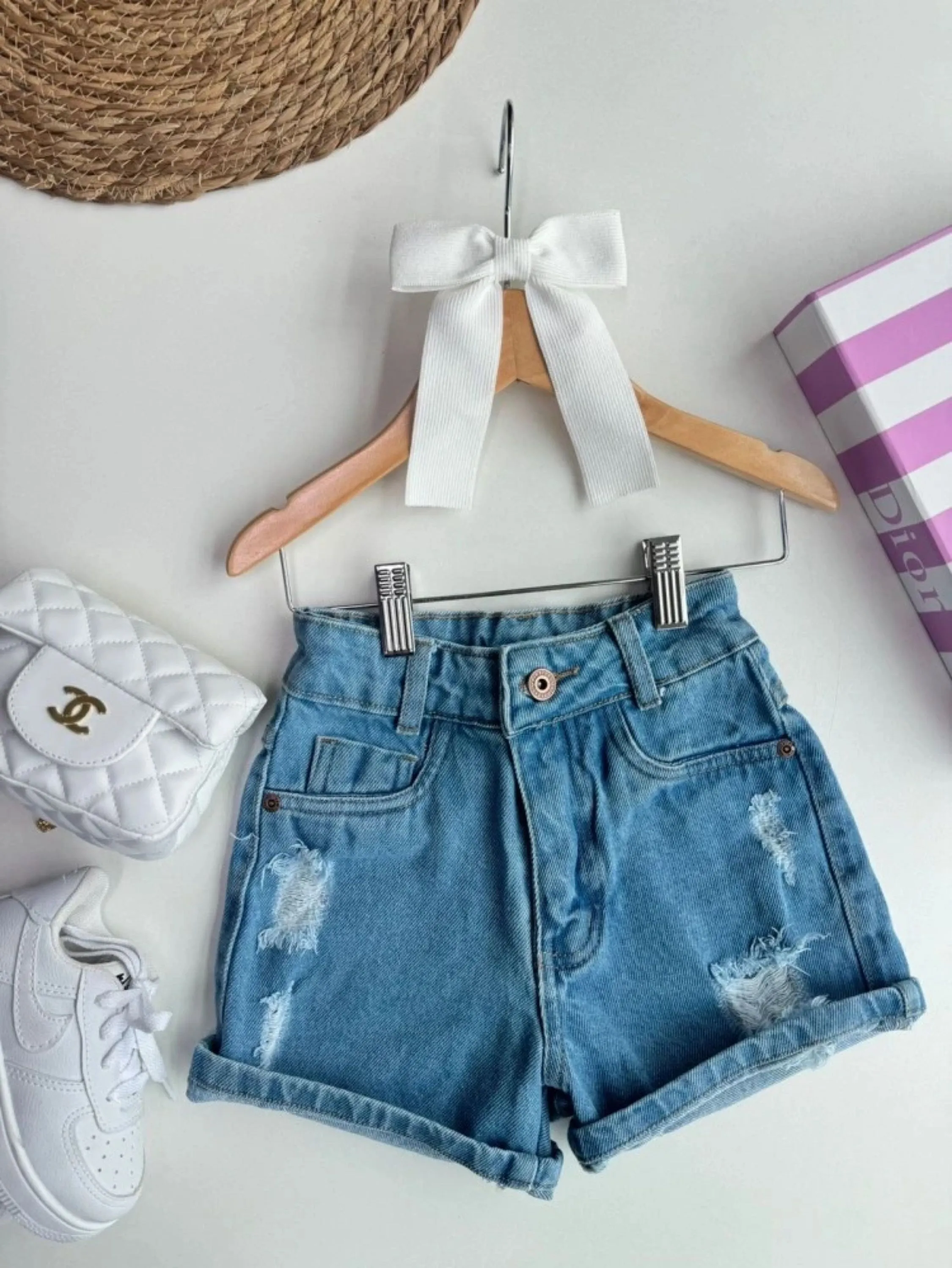 Short jeans liso infantil