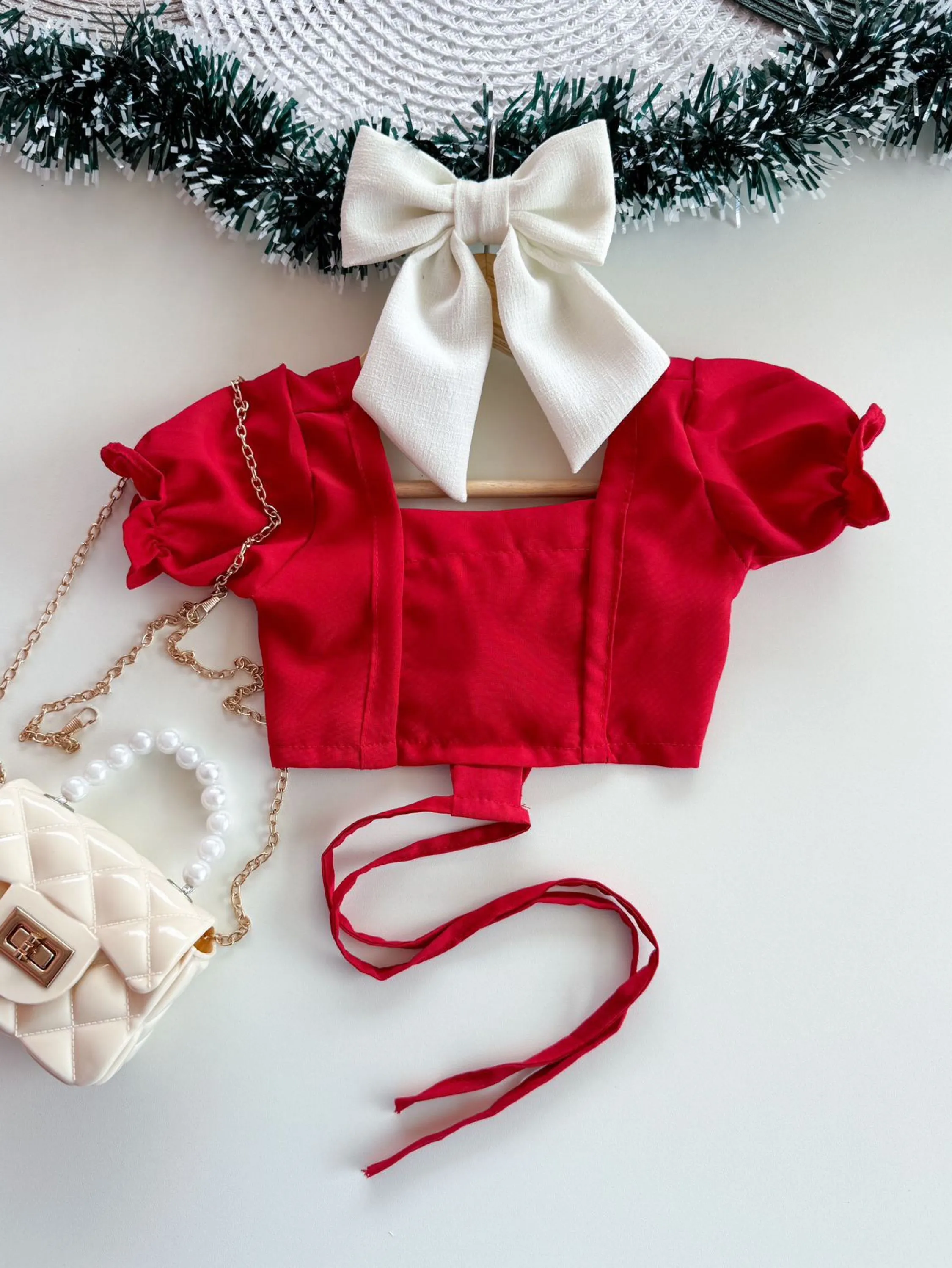 Blusinha / ciganinha reveion Natal infantil