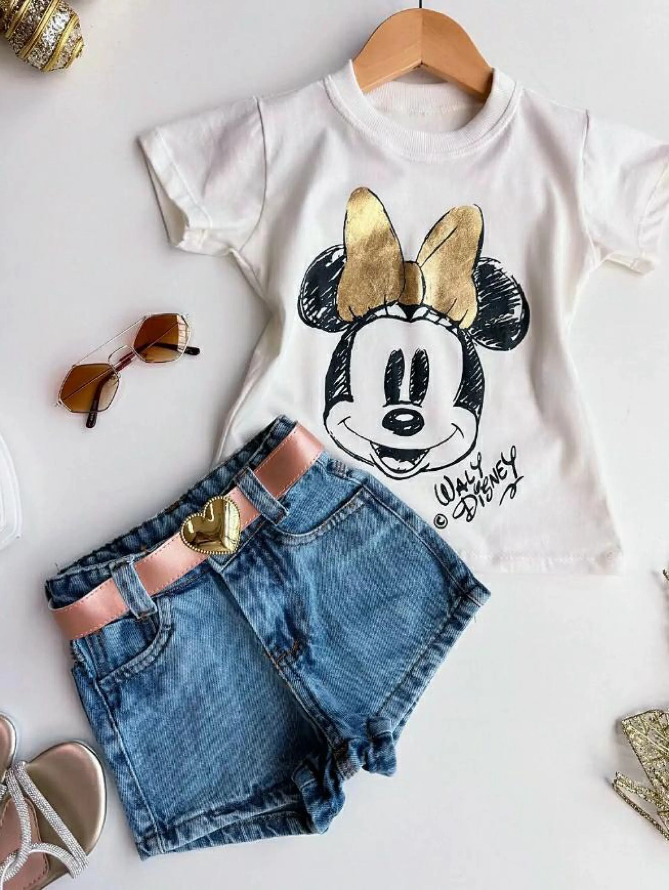 Conjunto minney blusa + Short infantil