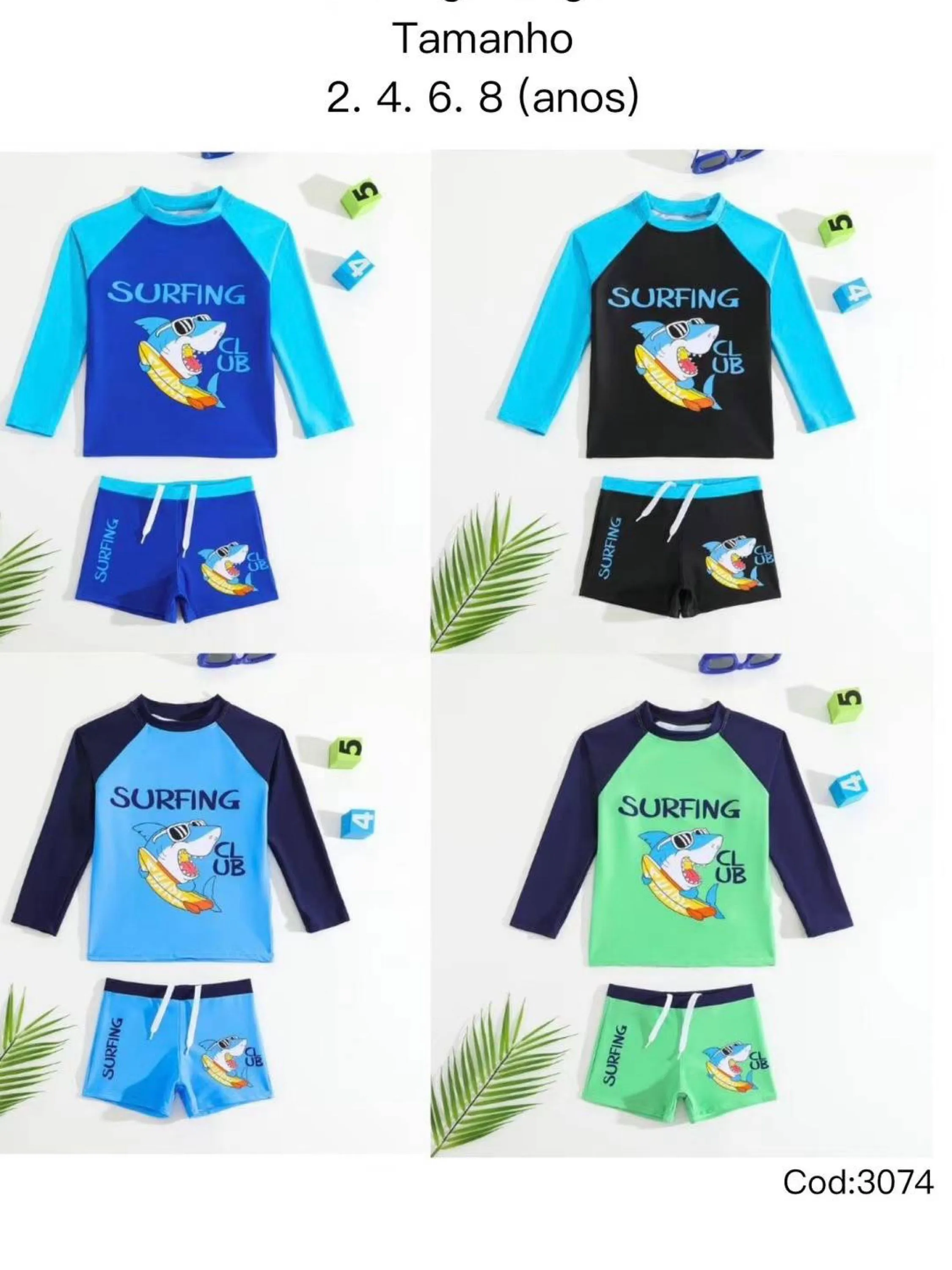 Biquíni Infantil Blusinha Manga Longa Moda Praia Piscina