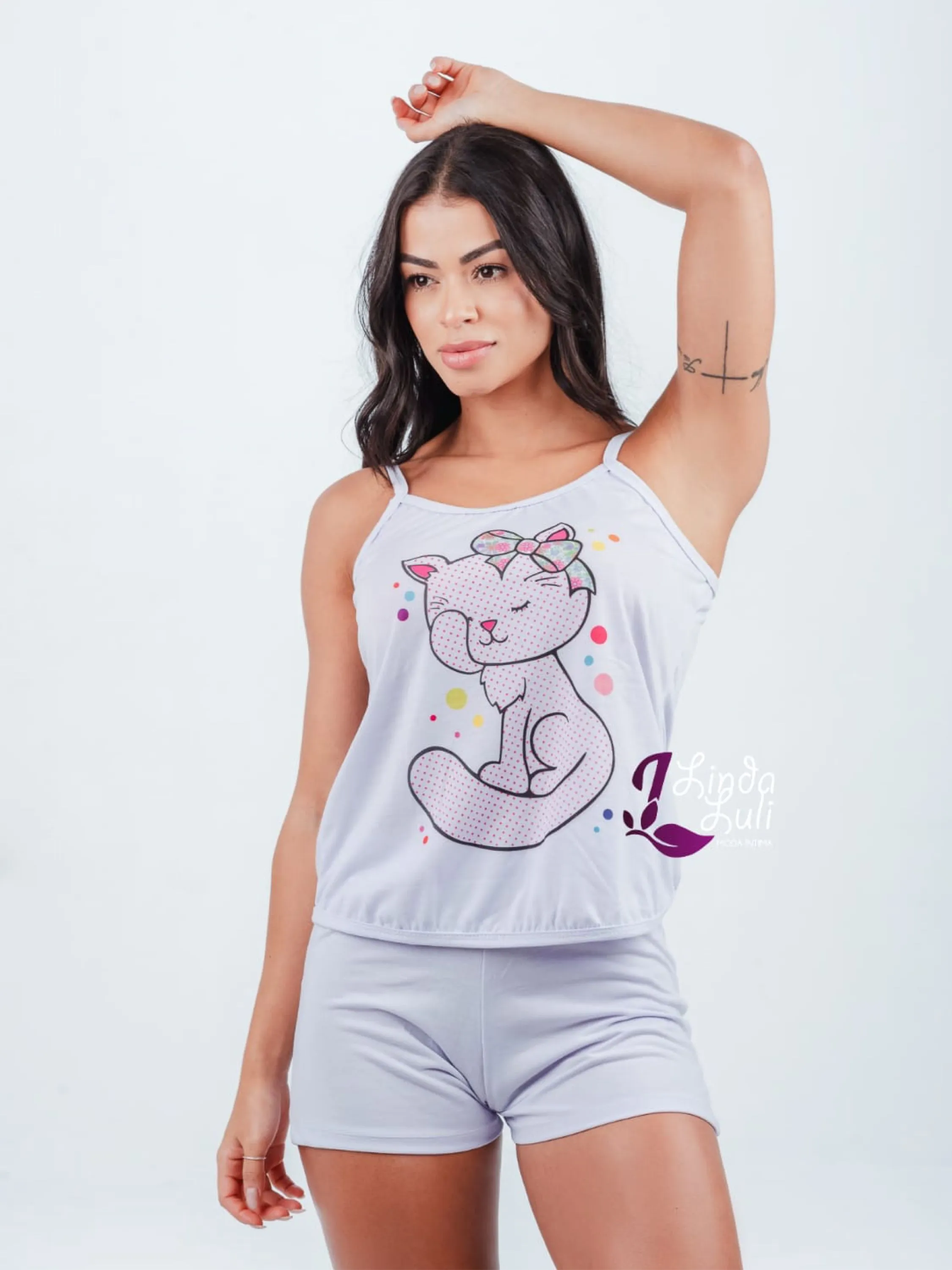 Pijama  baby doll malha short doll