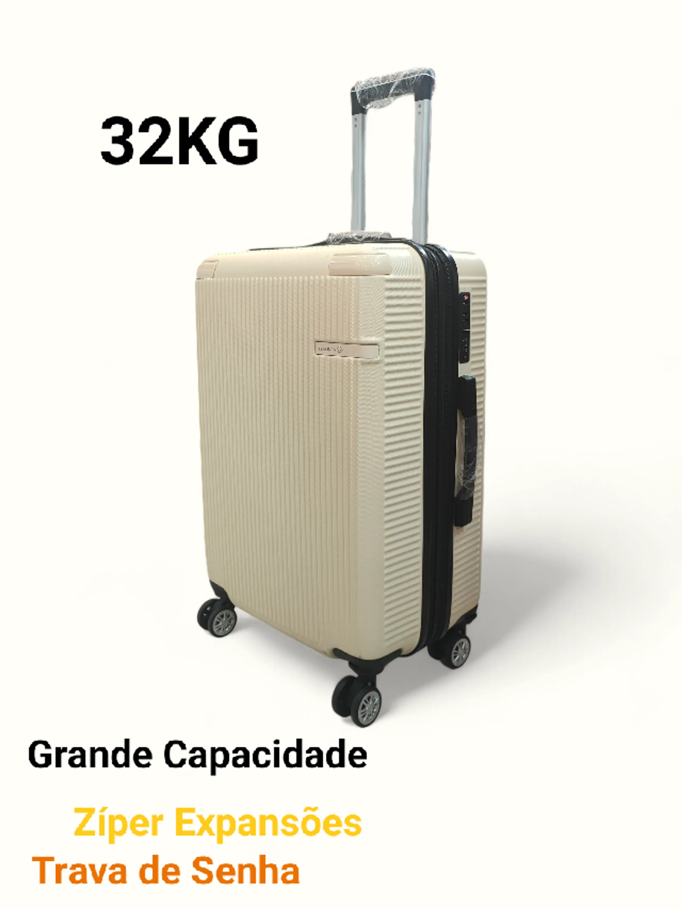 Mala de Viagem 32 KG, 360° com Material ABS