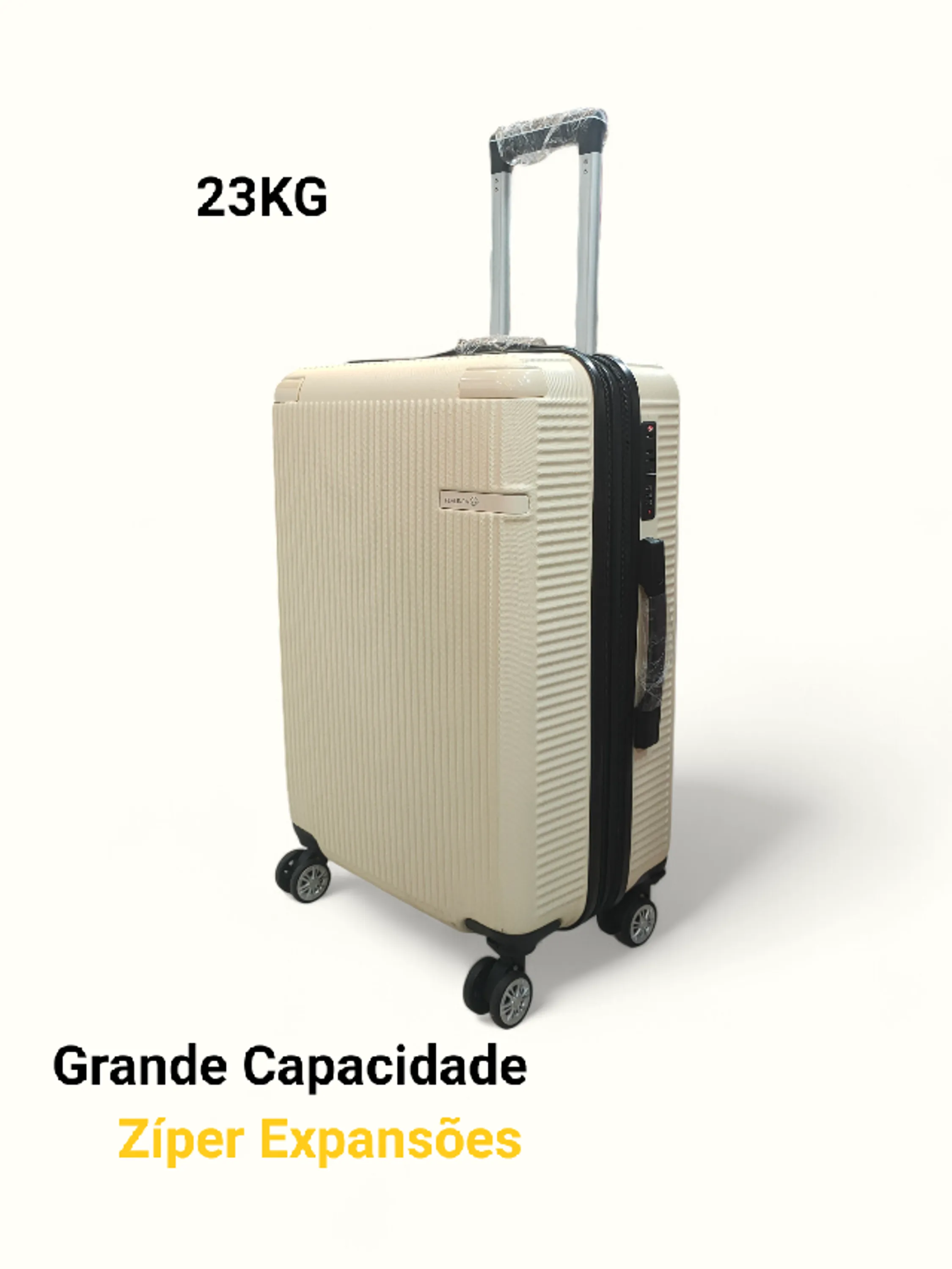 Mala de Viagem 23KG, 360° Material ABS reforçado