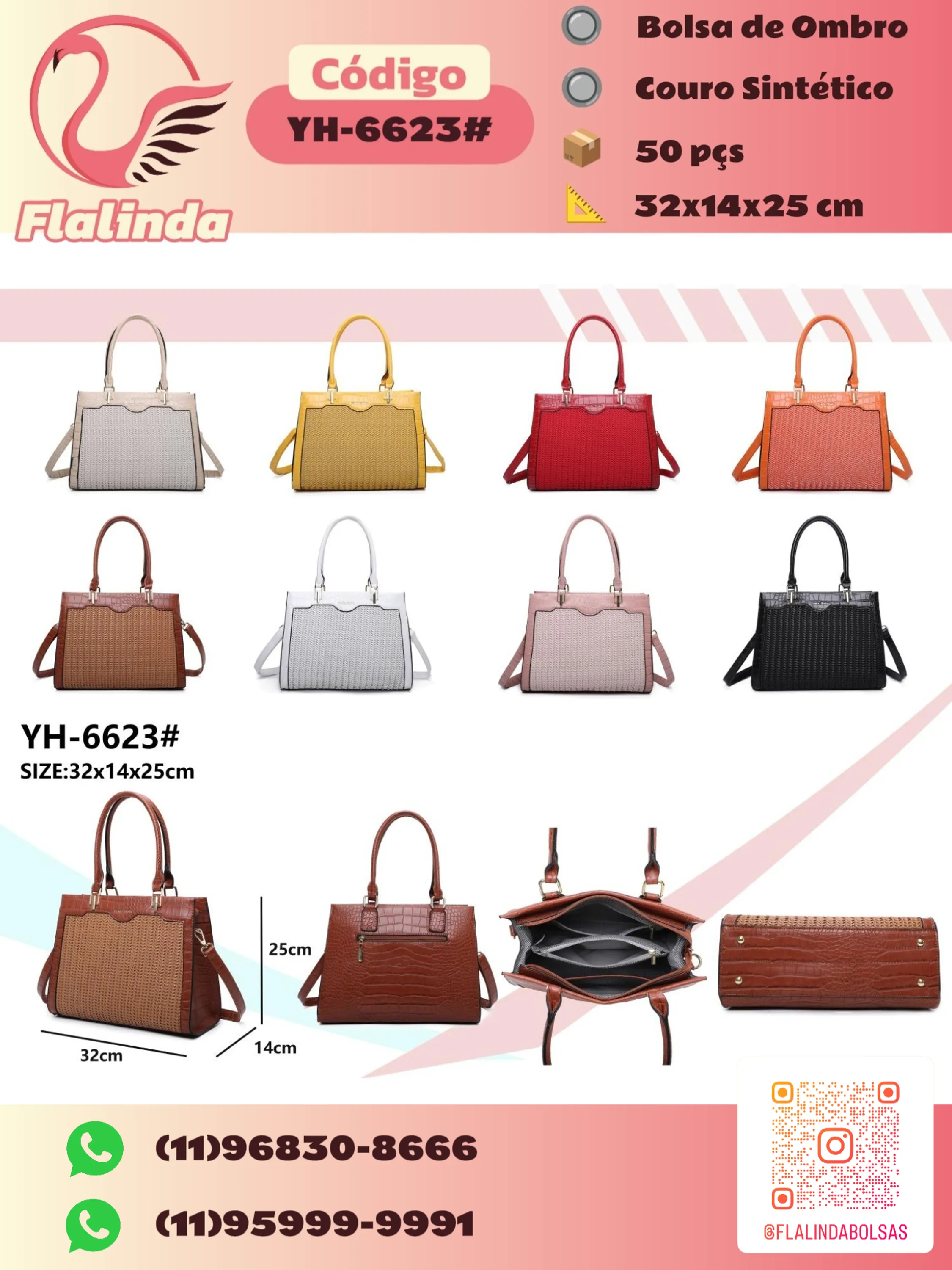 YH-6623# Bolsa de Ombro, FlaLinda