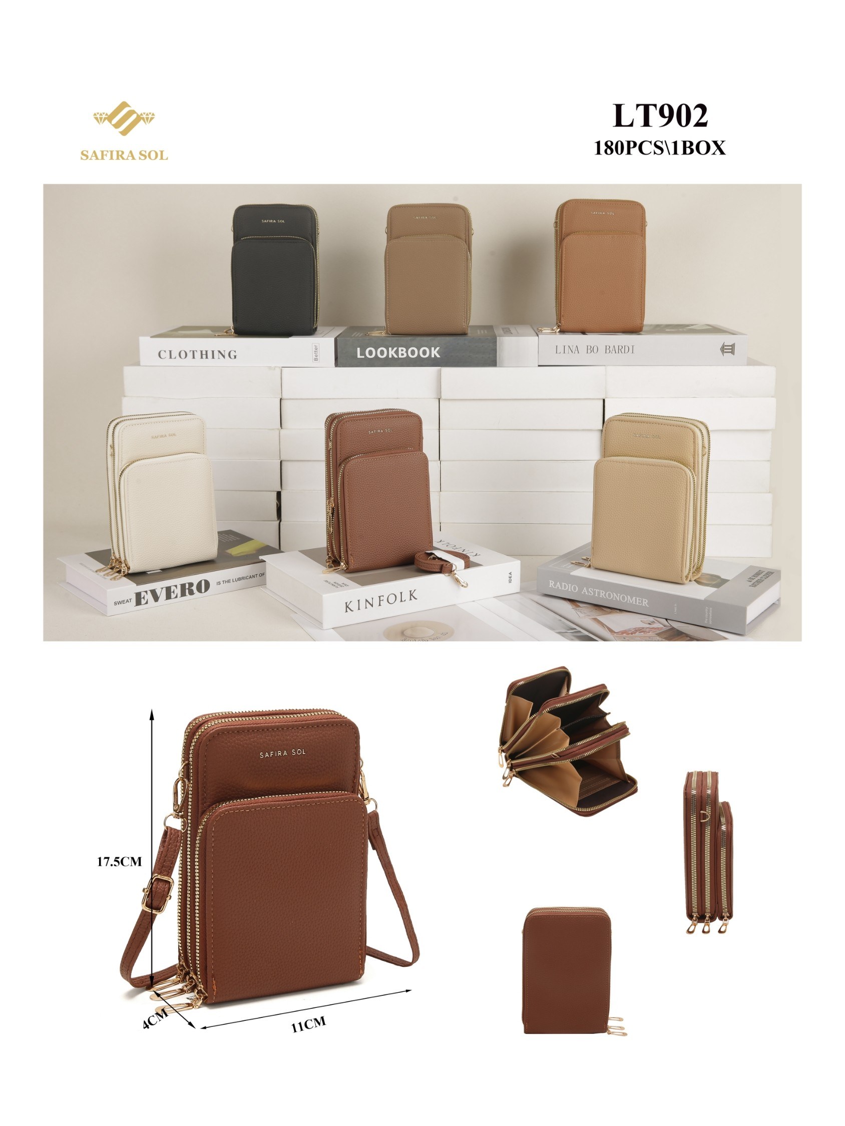 bolsa femenina com 3 ziper（LT902）