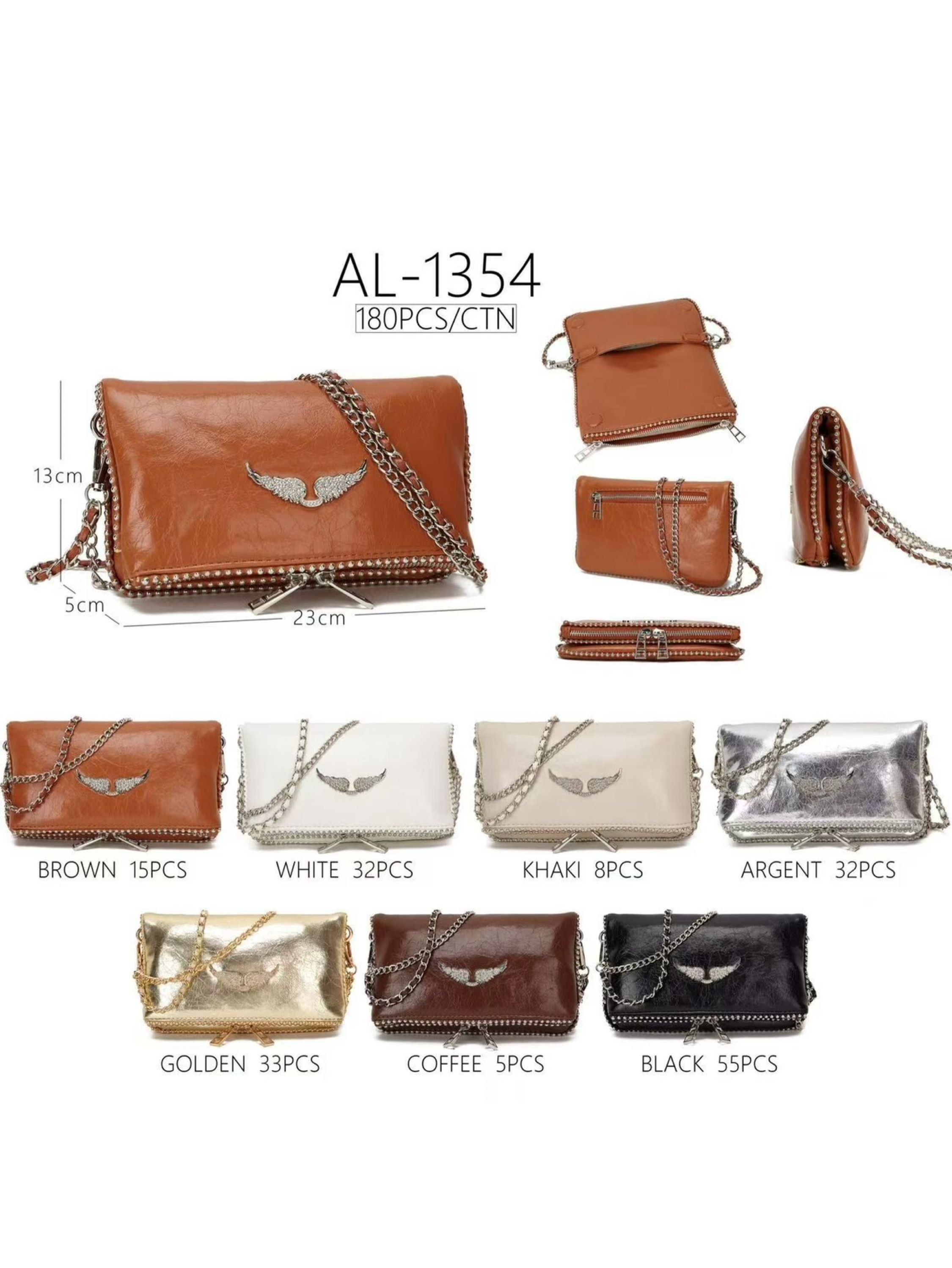 Bolsa metalizada com asinha e 2 alças AL-1354