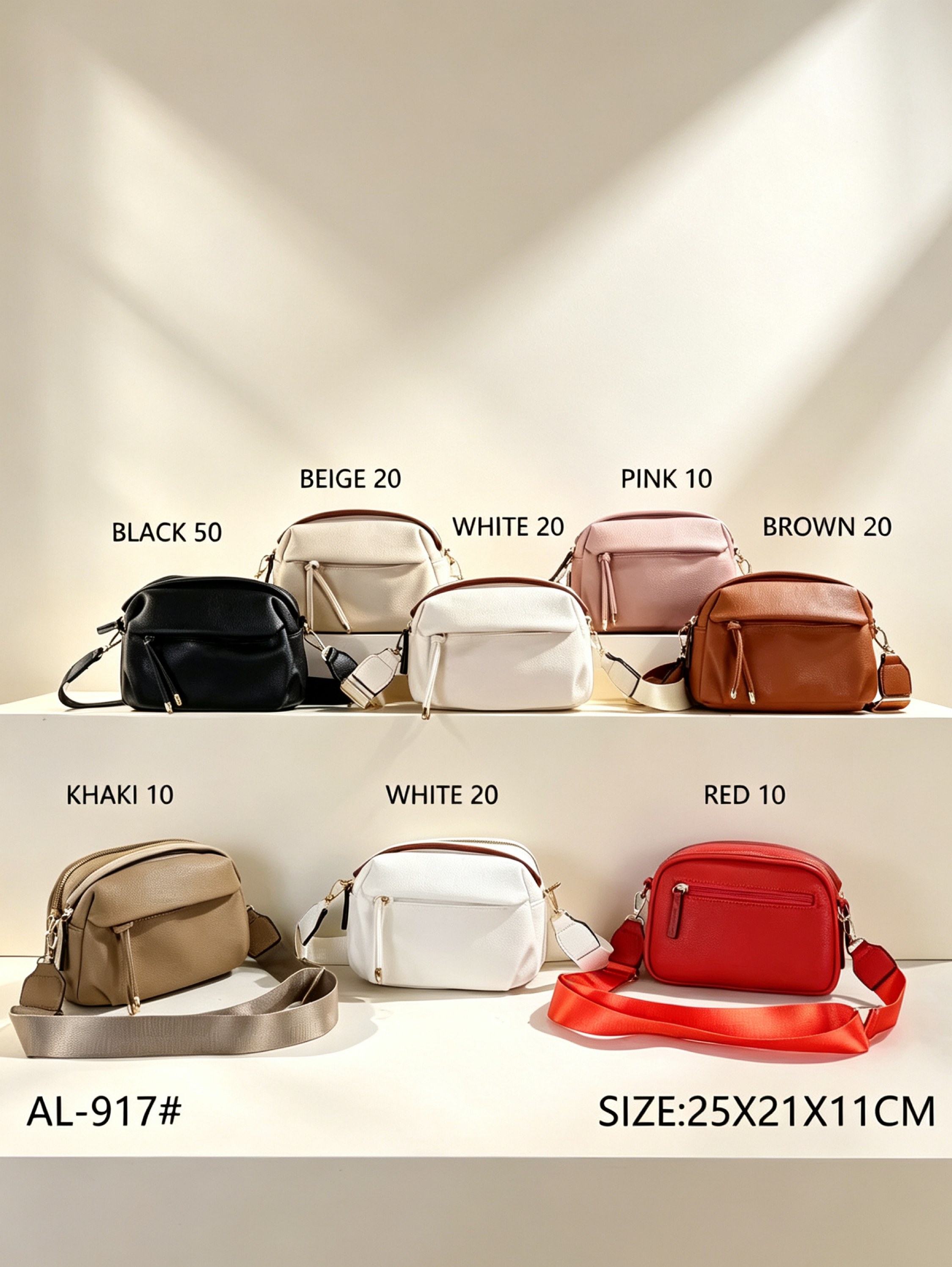 Kit 3 pçs Bolsa Transversal - Envio aleatório AL-917