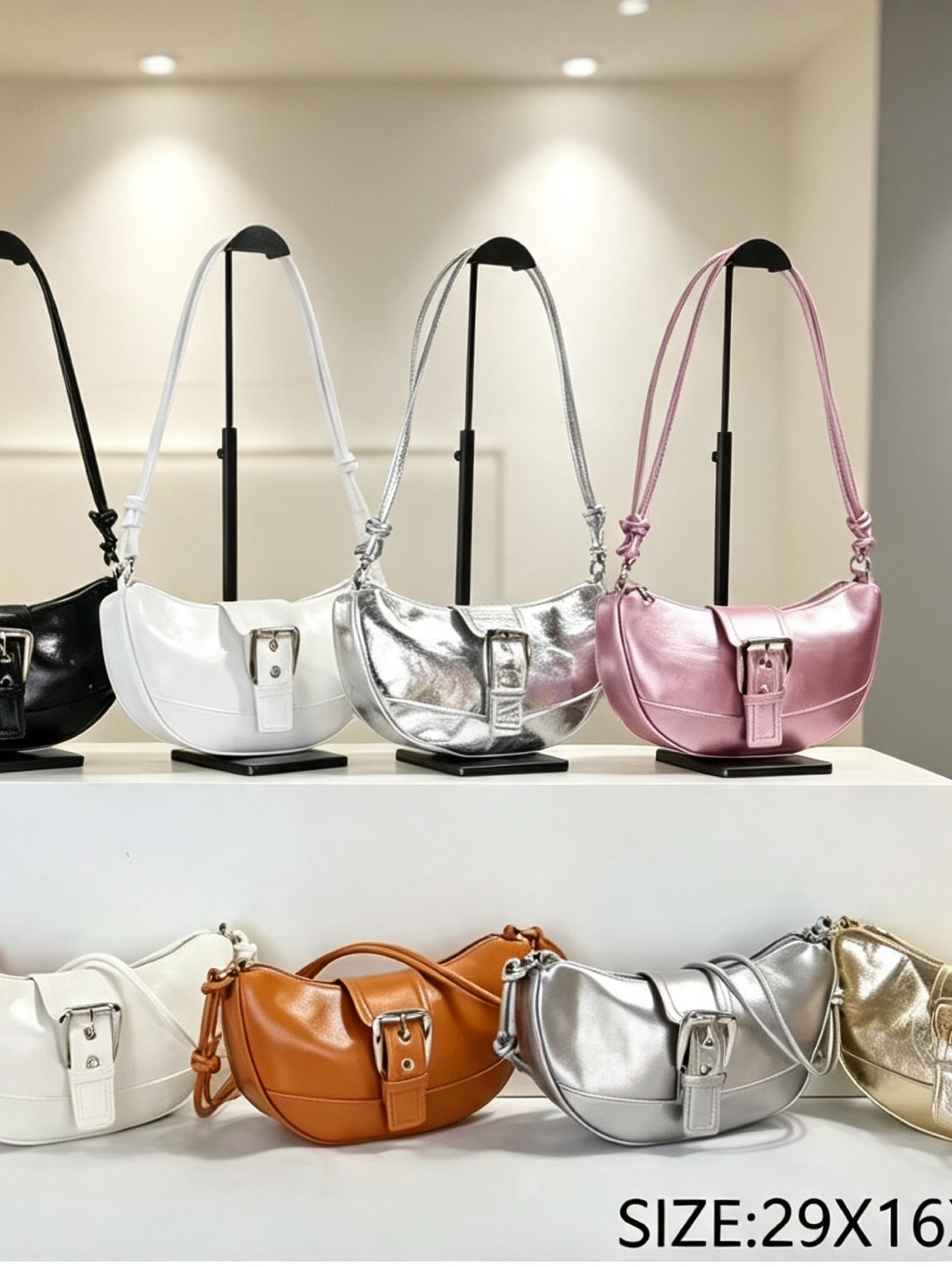 Bolsa Meia lua Metalizada AL-977