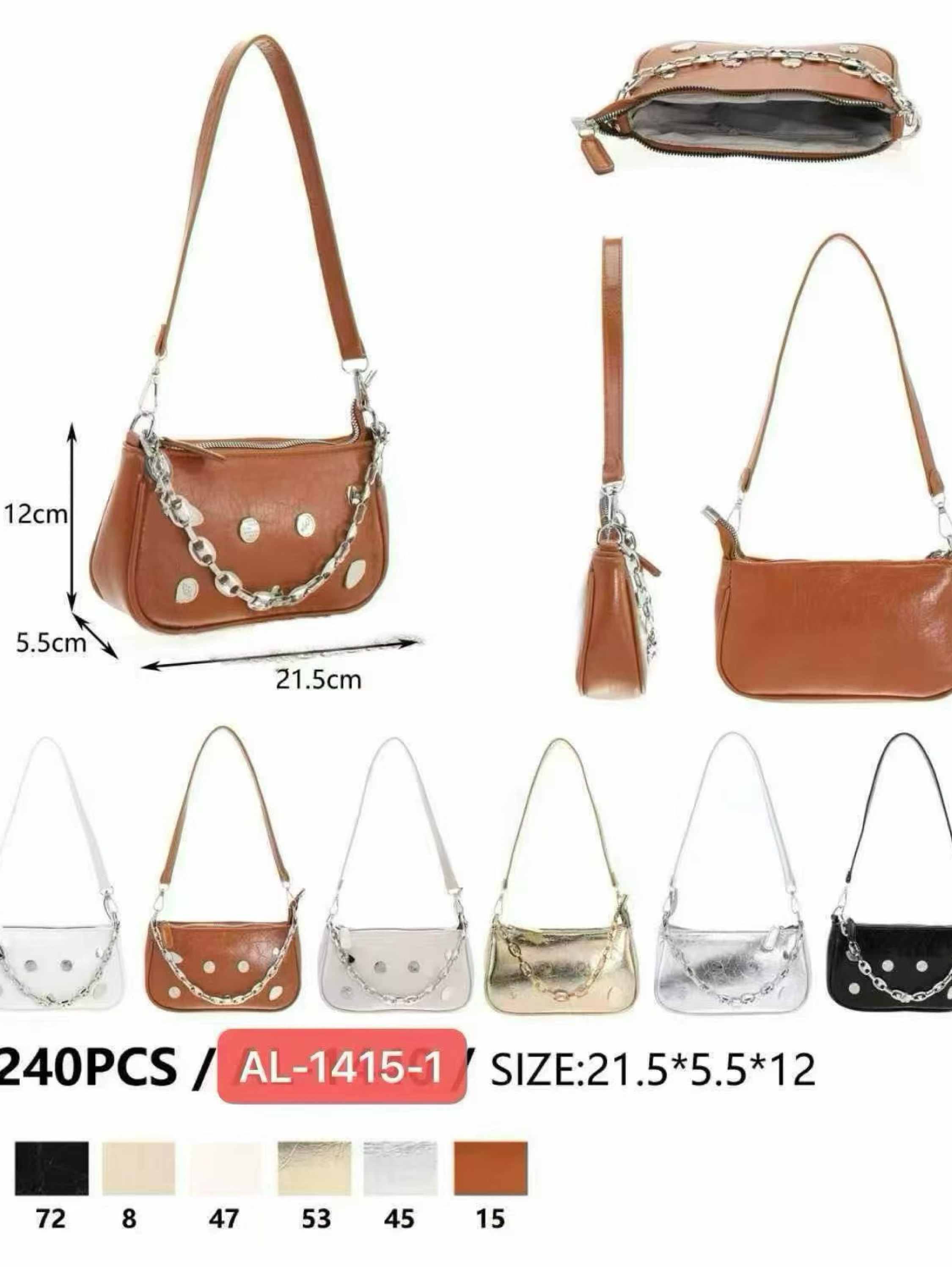 Bolsa tiracolo com duas alças AL-1415-1