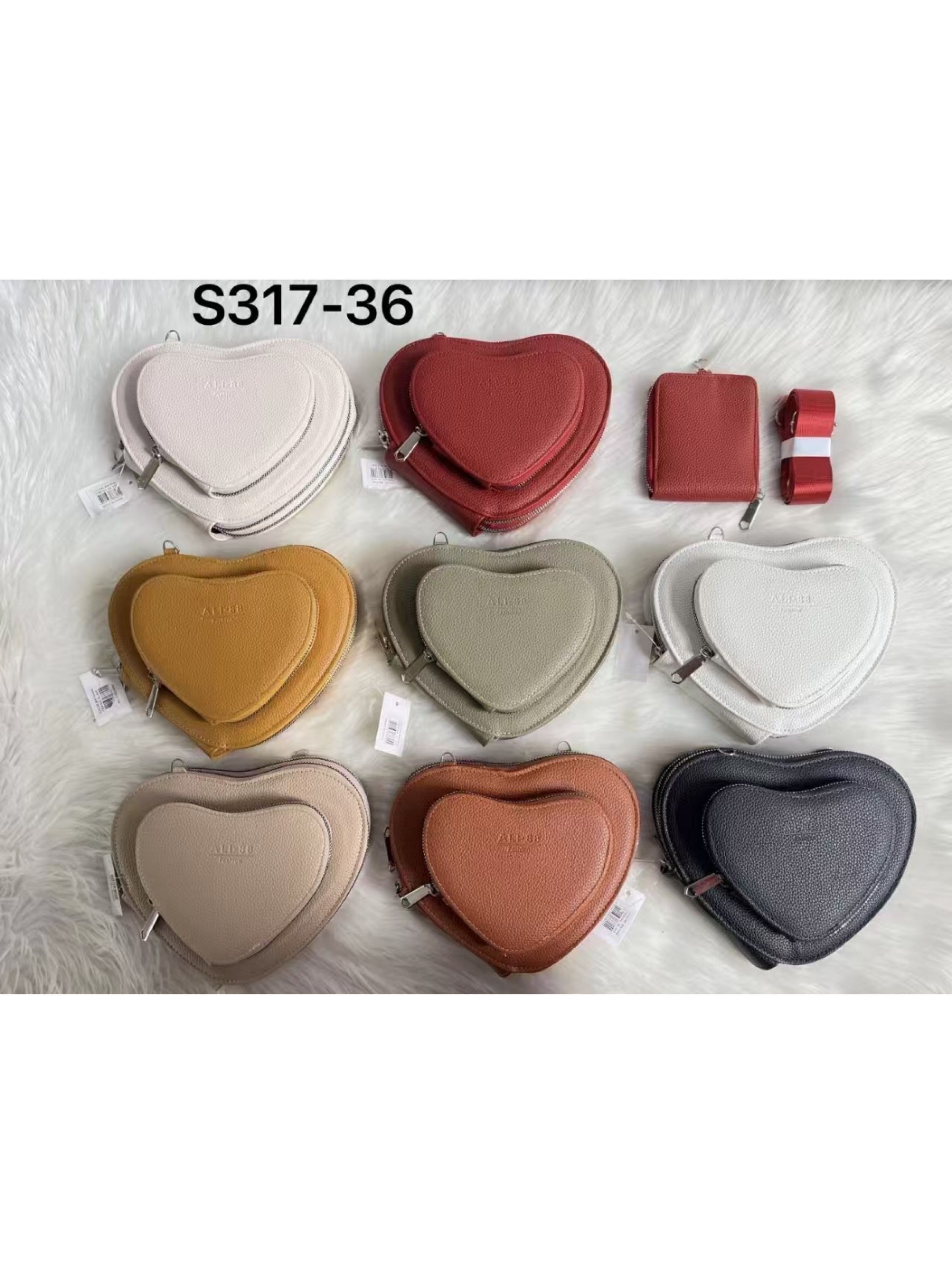 Bolsa Feminina formato Coração com bolsinha de moeda AL-825