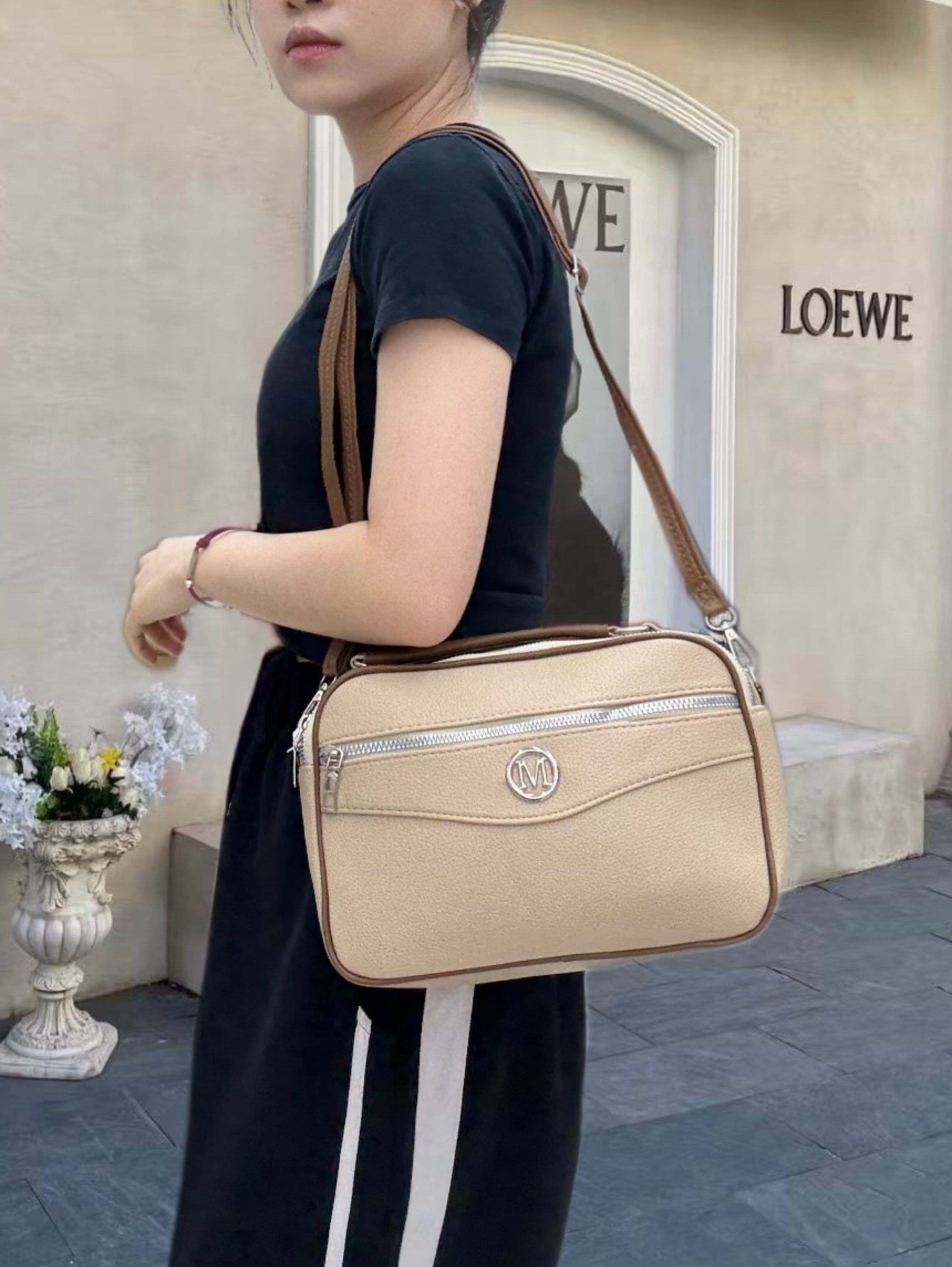 Bolsa tiracolo com duas repartições AL-1239