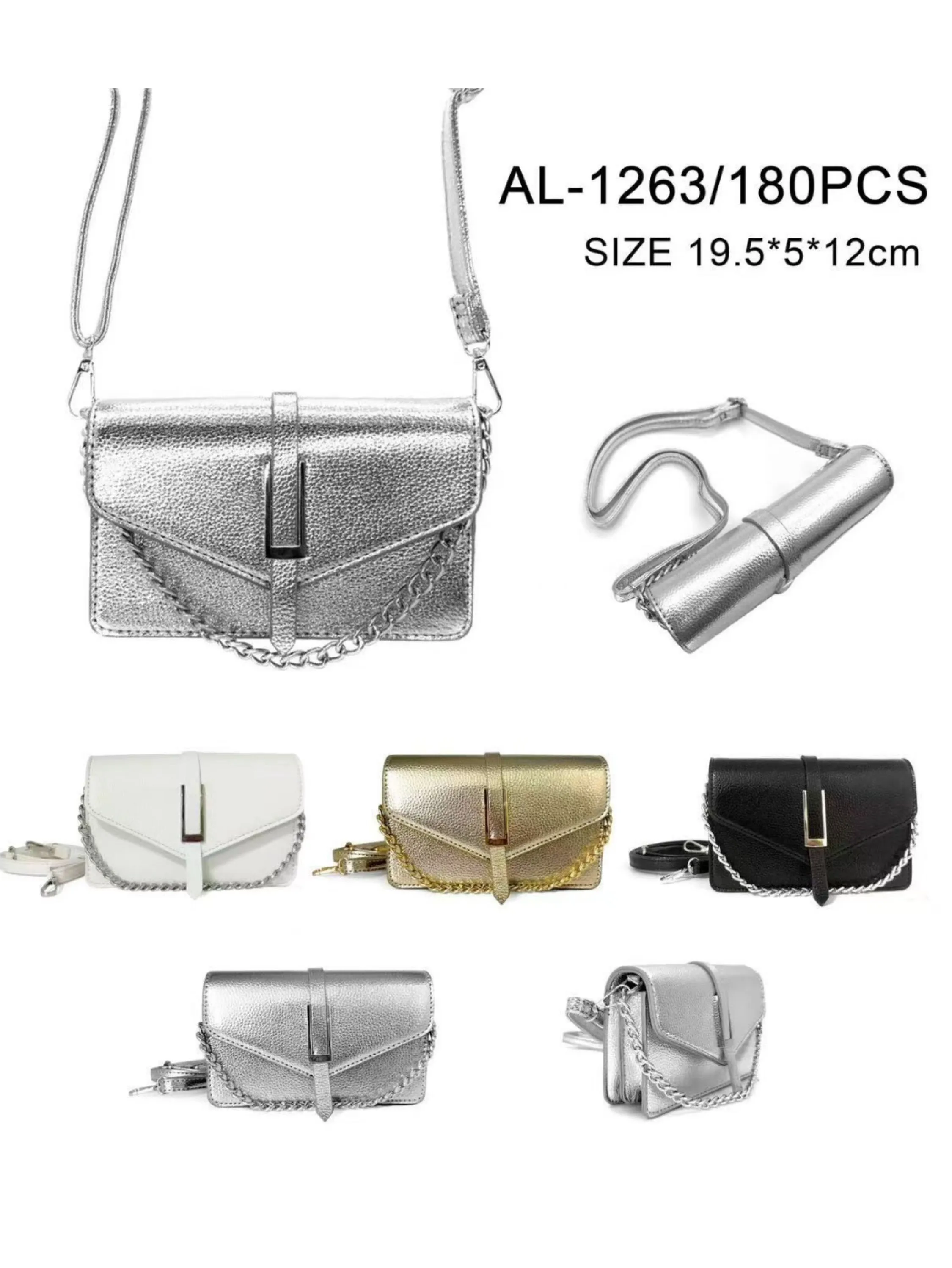 Bolsa metalizada com duas repartições AL-1263