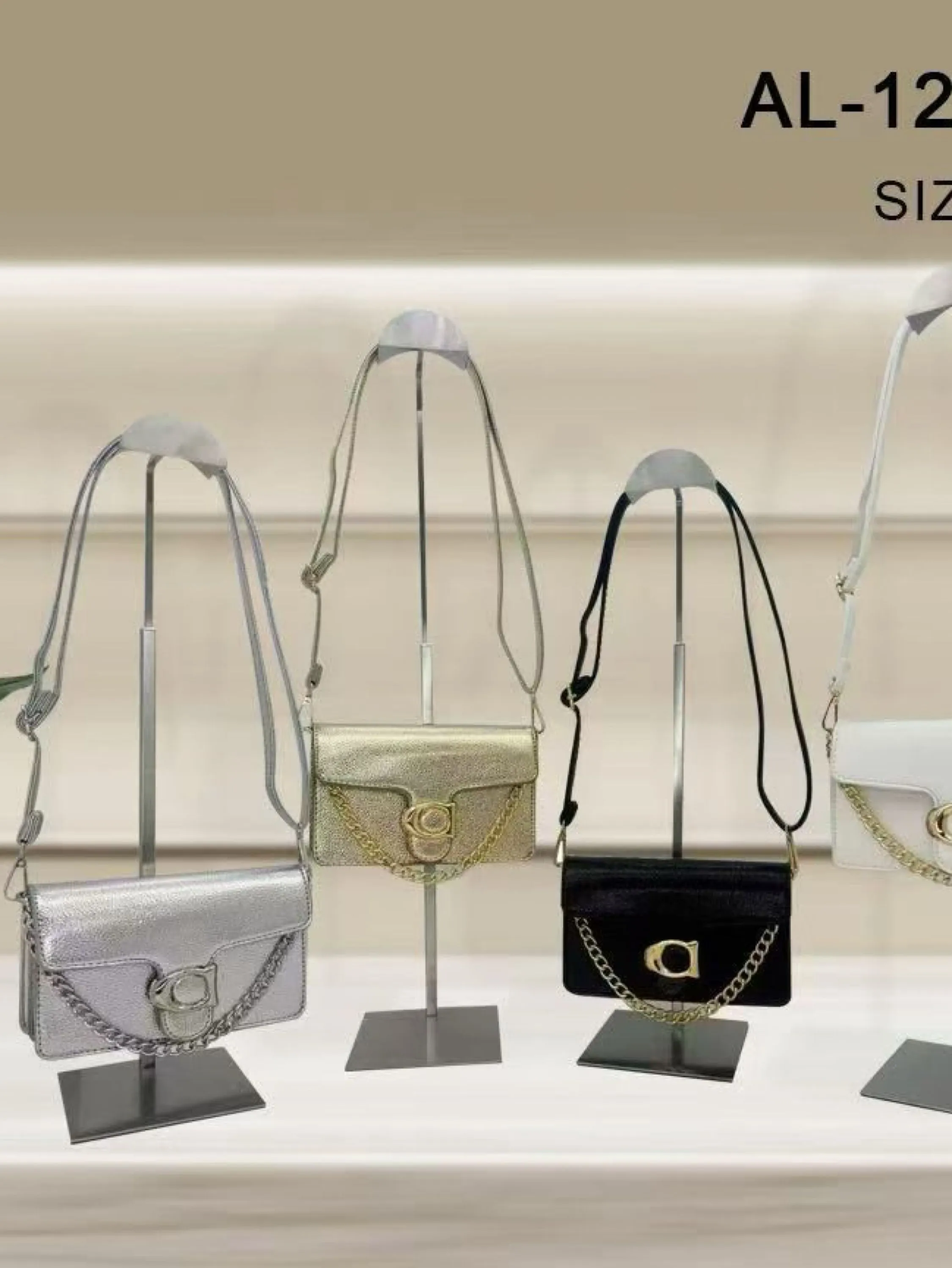 Bolsa metalizada Coach com duas repartições AL-1264