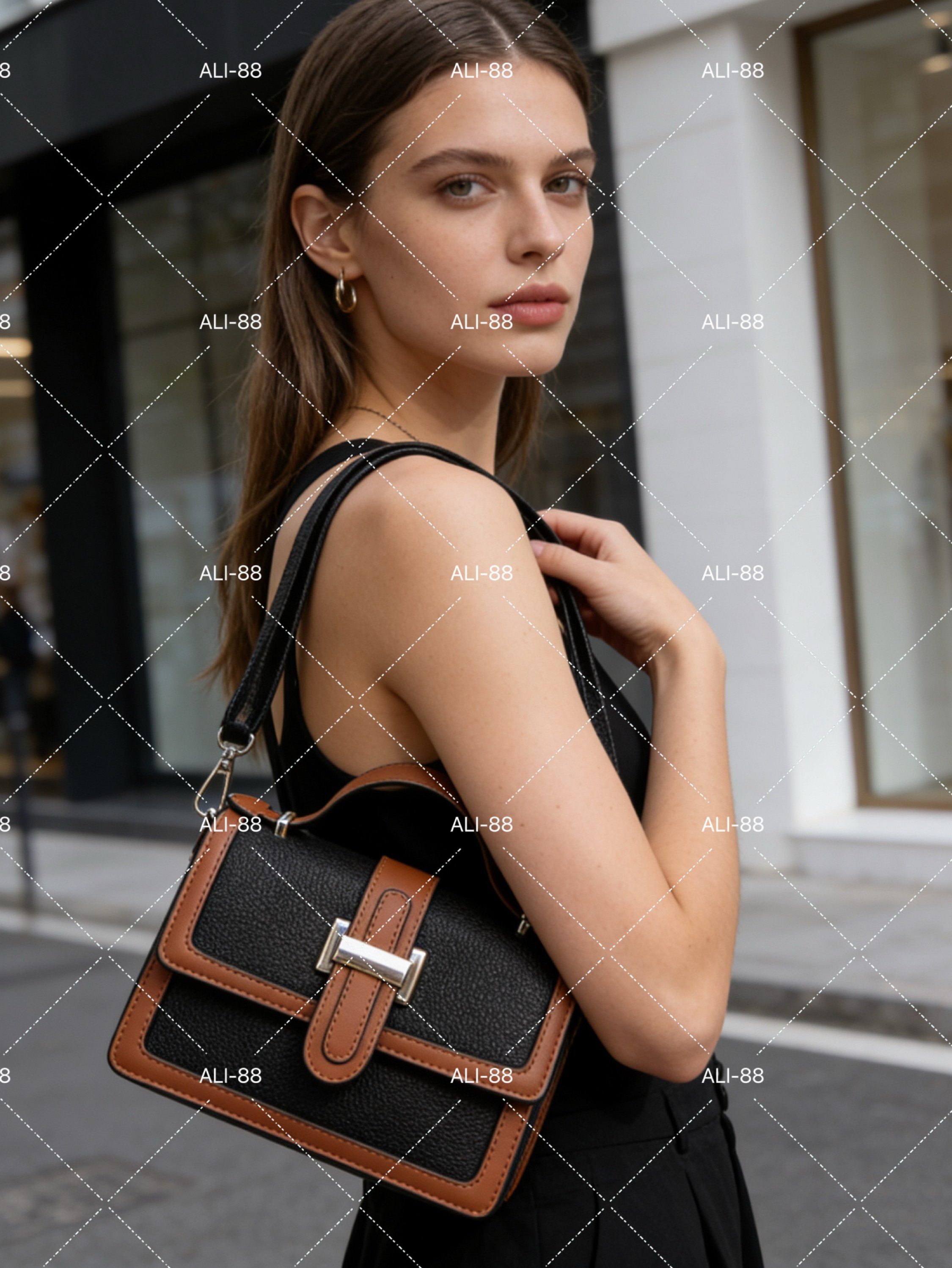 Bolsa estruturada com alça comprida AL-1285