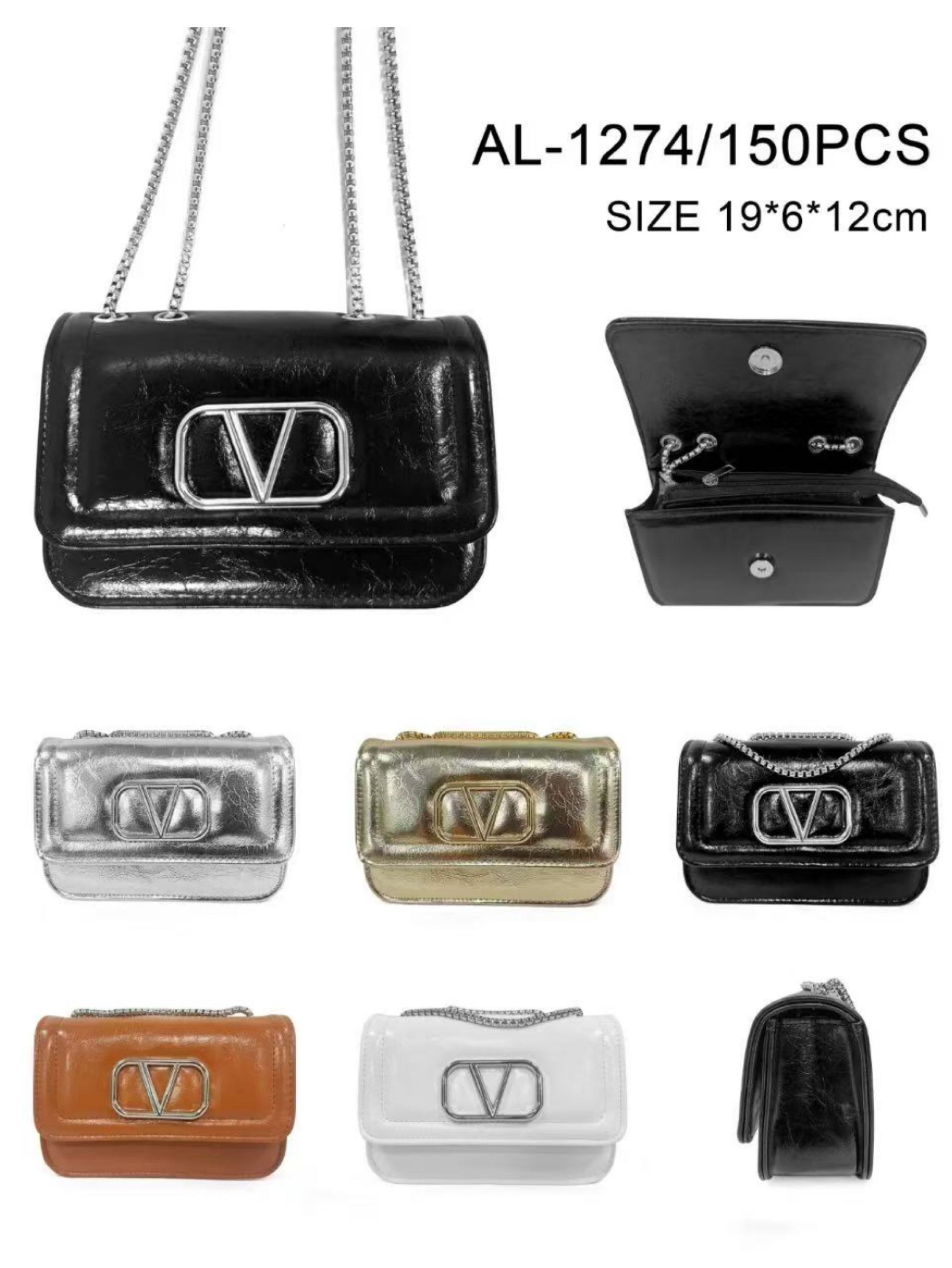 Bolsa tiracolo inspiração Valentino alça corrente AL-1274