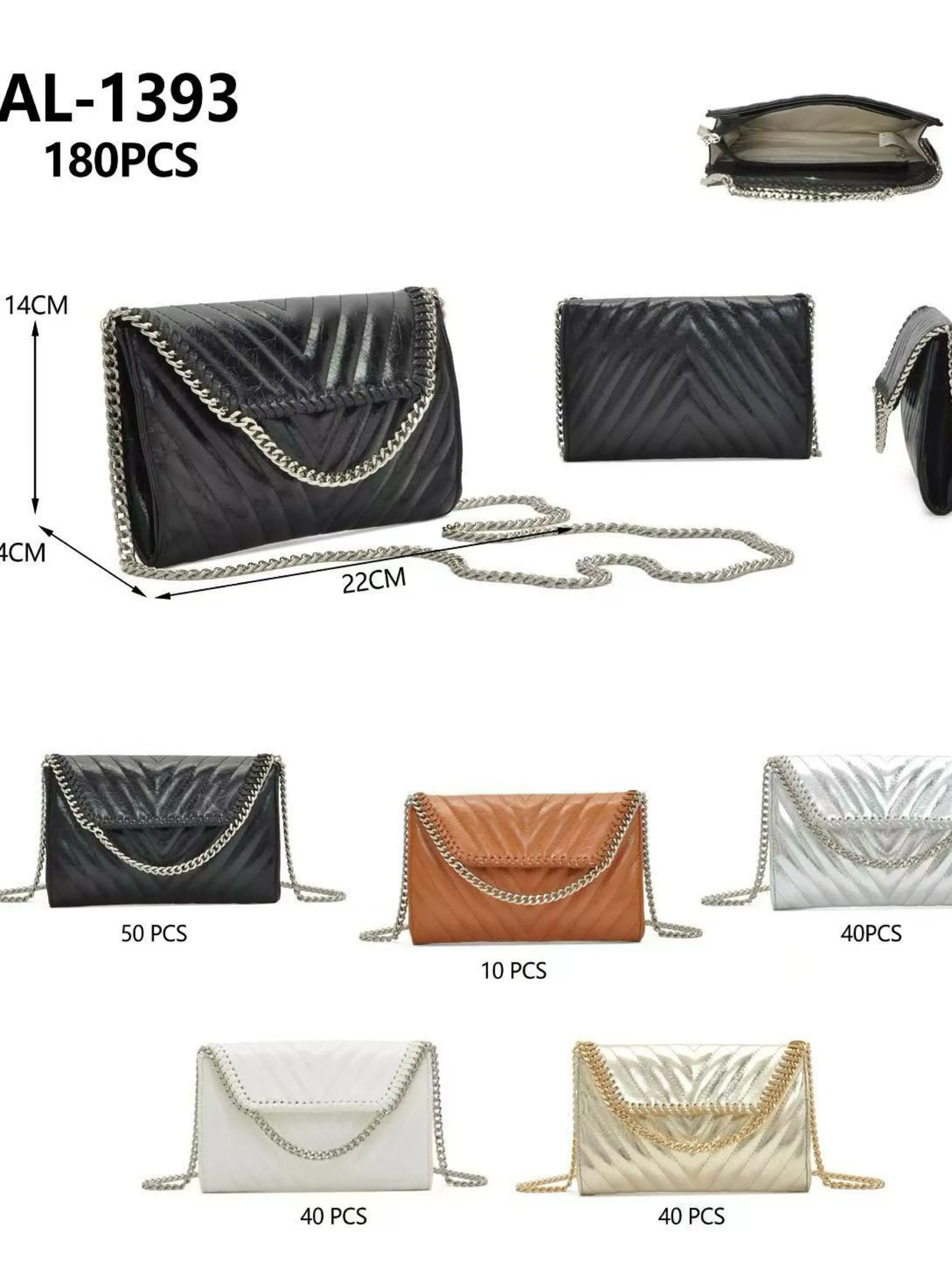 Bolsa envelope estilo blogueira com alça corrente AL-1393
