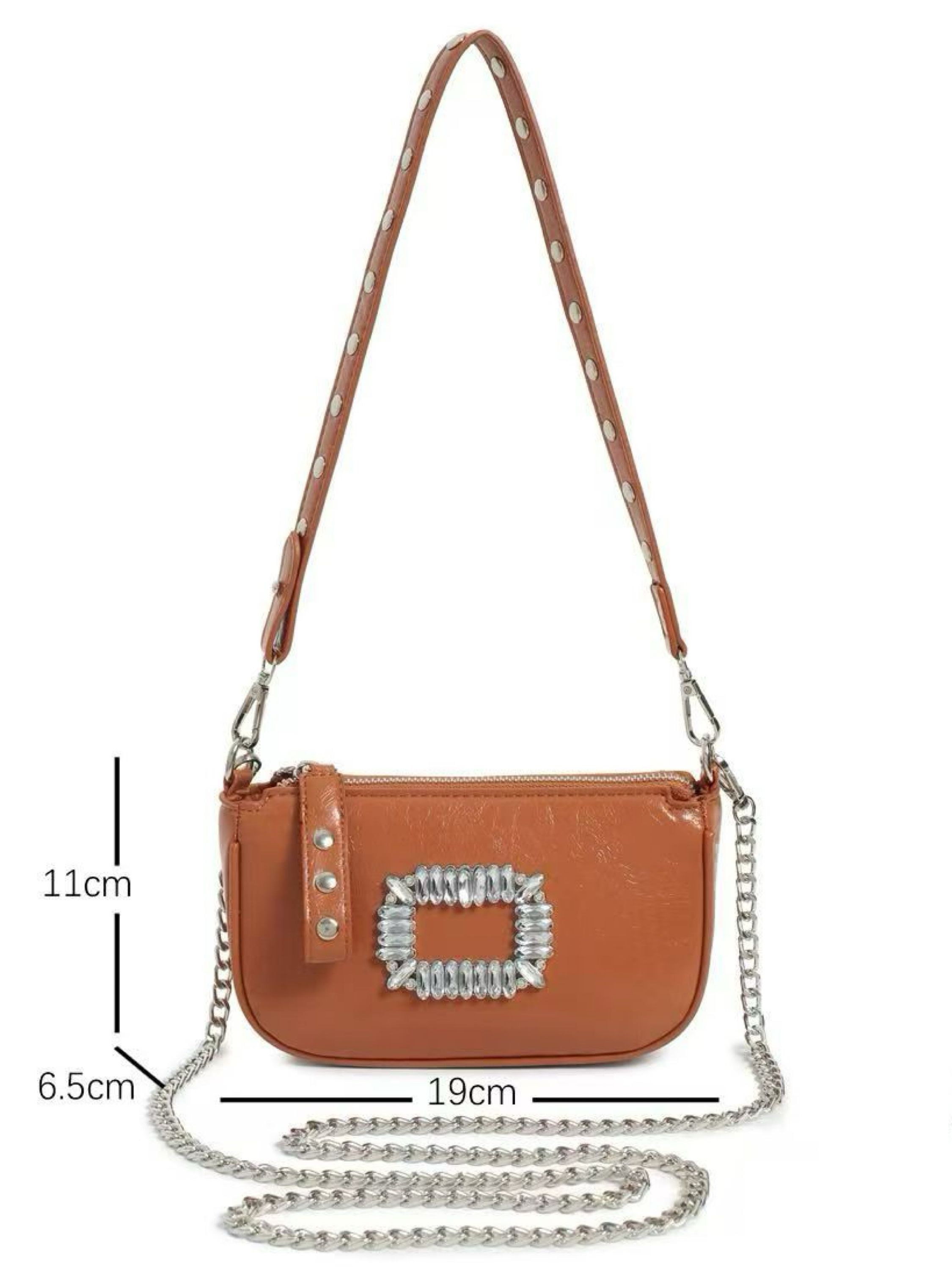 Bolsa chic com fecho strass 2 alças AL-1362