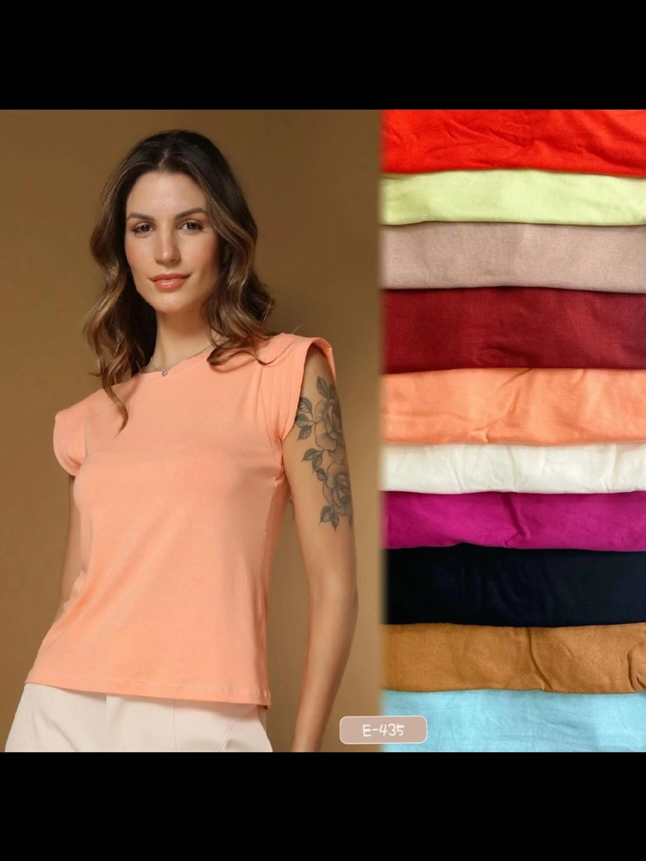 Blusa feminina basiquinha viscolaycra ombreira/FF41