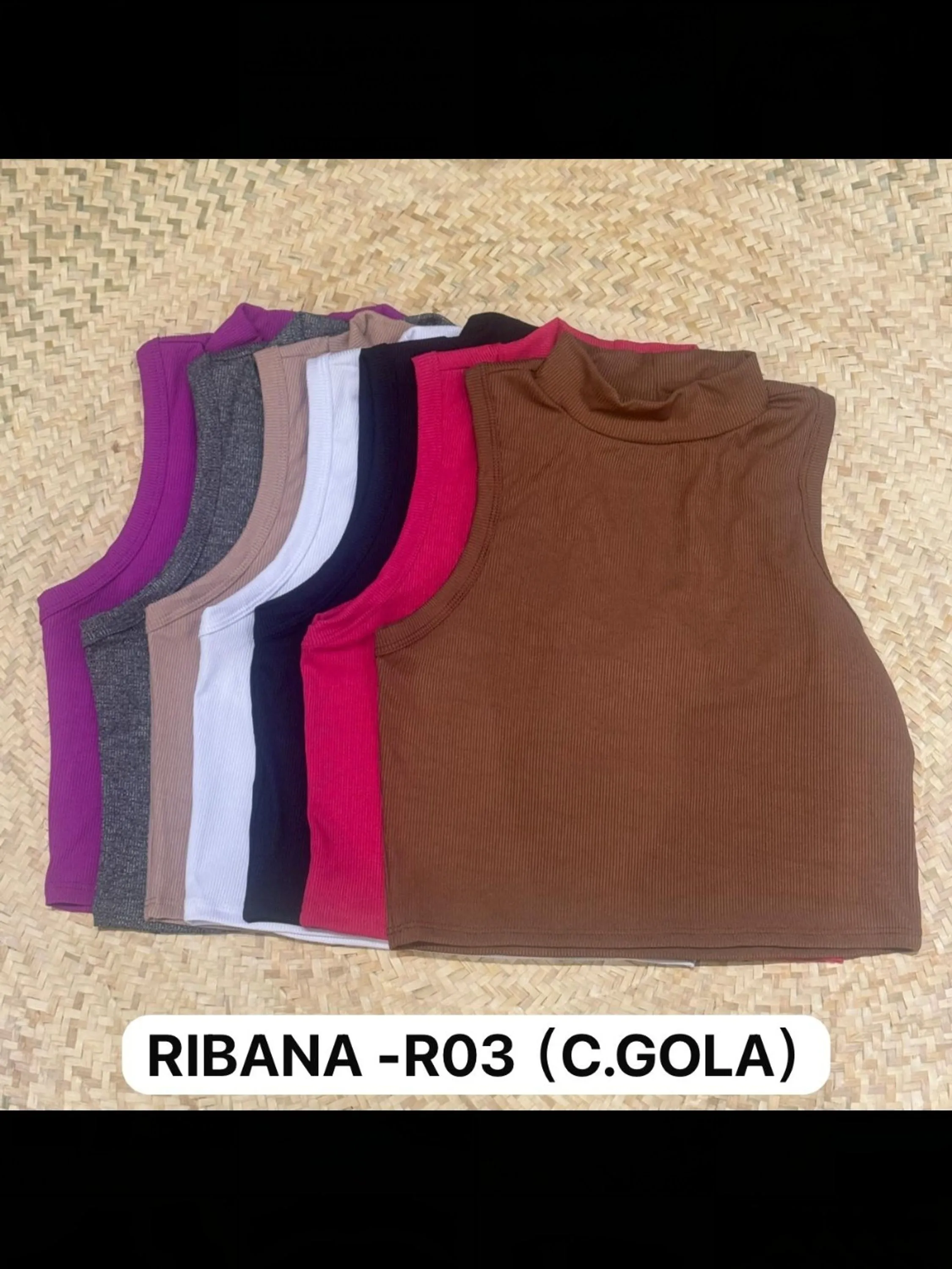 Cropped regata ribana gola alta/R03