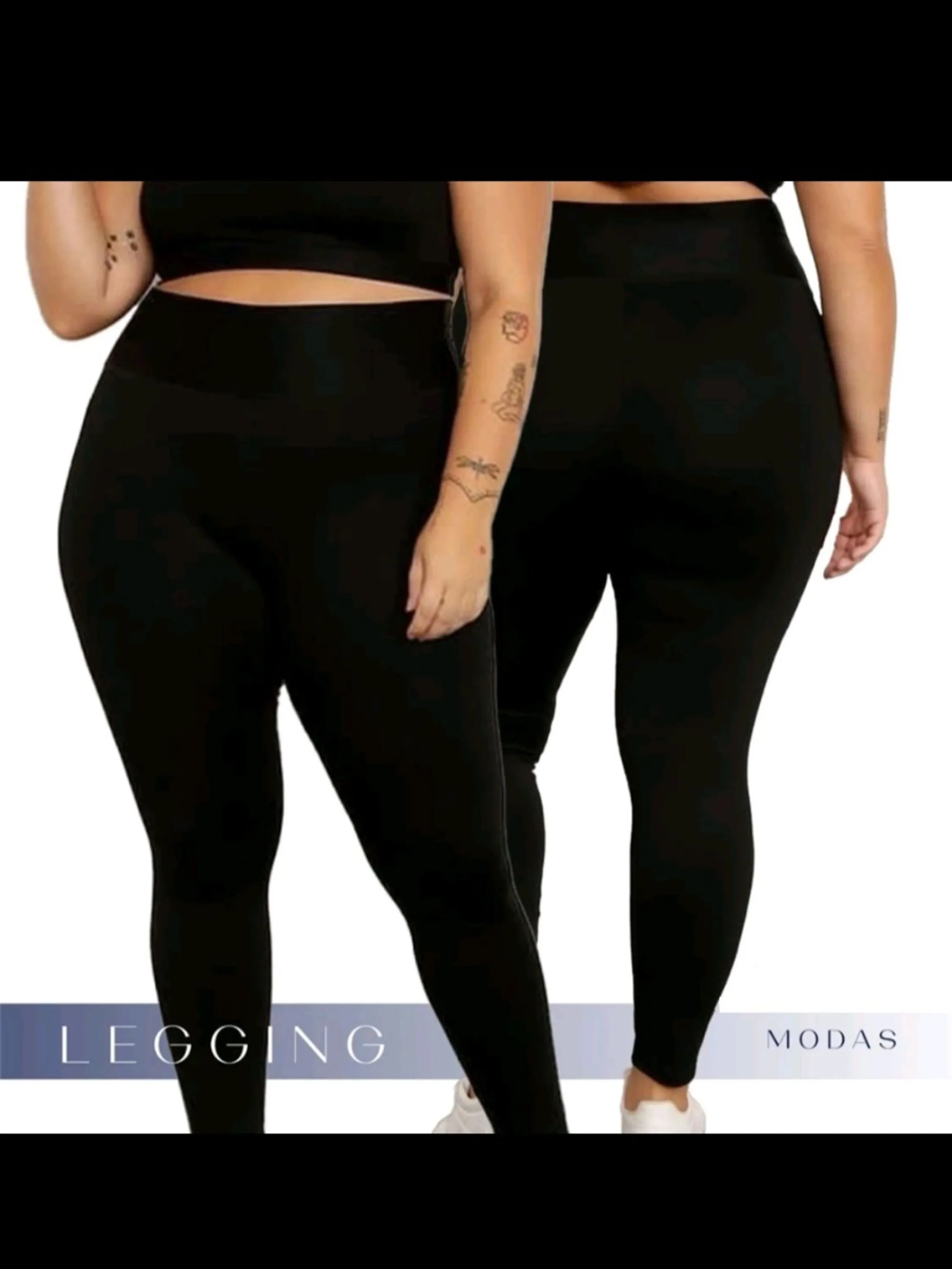 Calça legging plus size feminino cintura alta