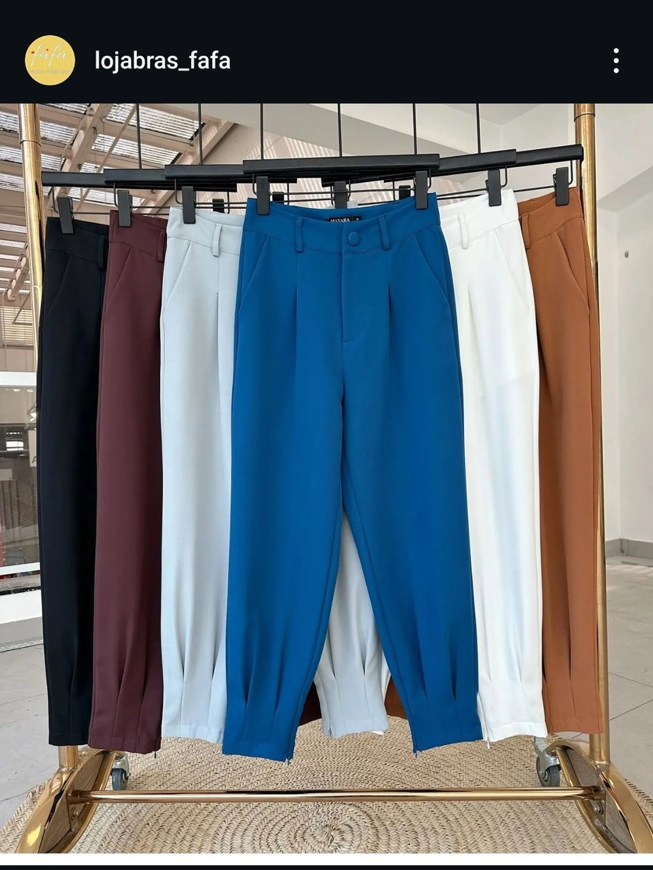 Calça cenoura com 3 zíper moda blogueira