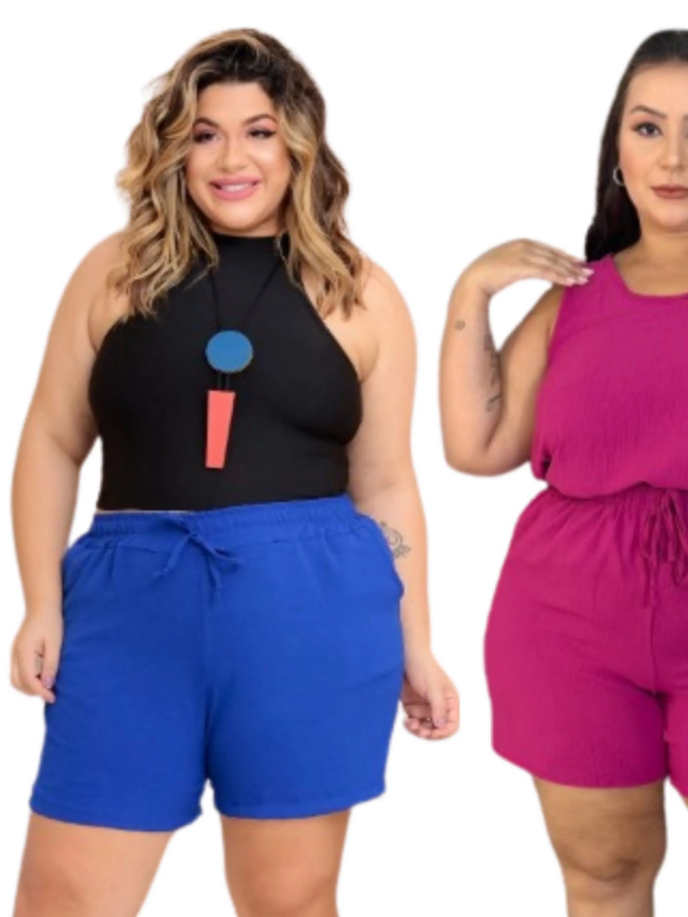 Short Feminino Tecido Duna Básico plus size