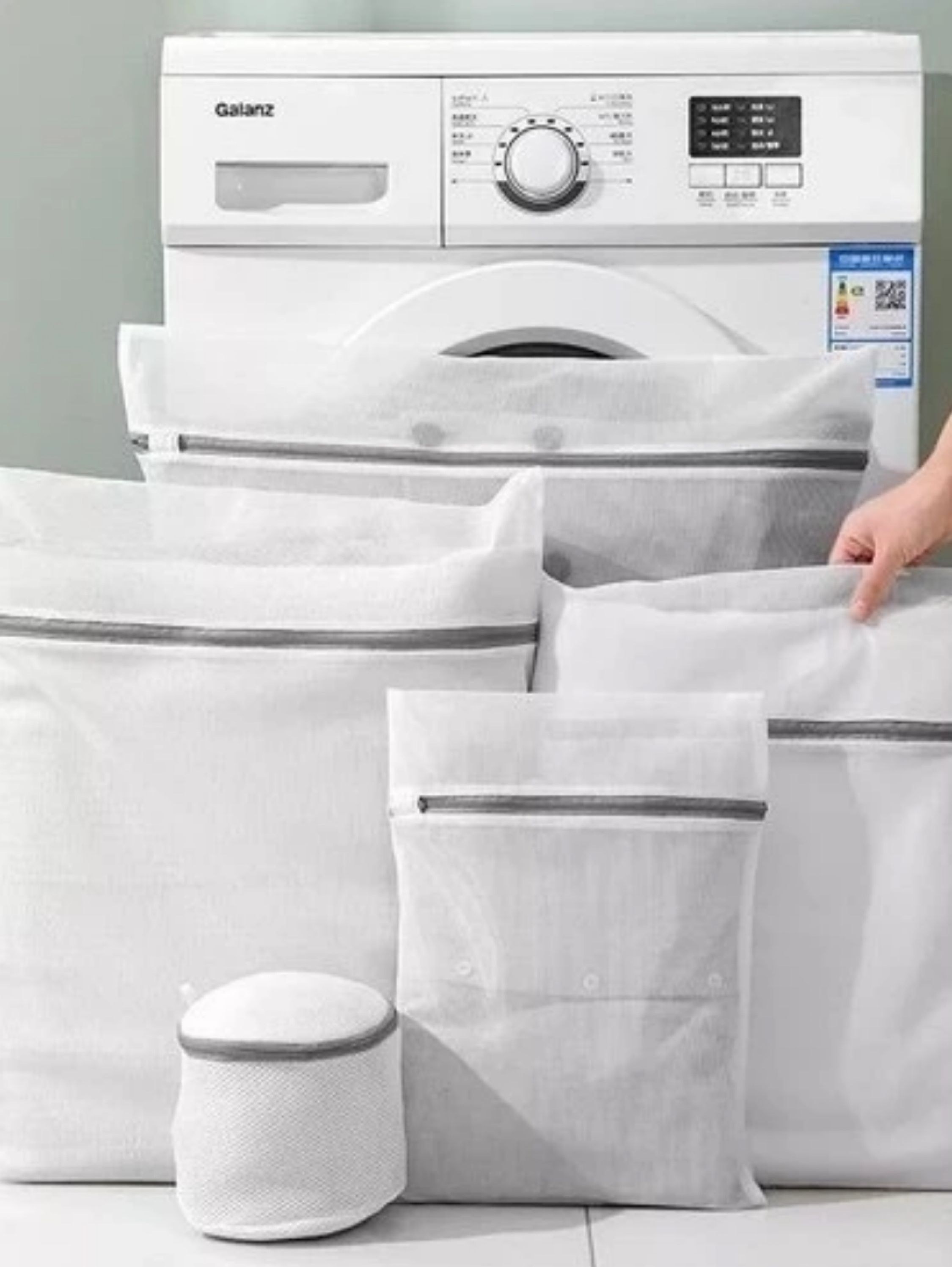 Kit 5 Sacos De Lavar Roupas Com Zíper Protetor De Tecidos Delicados