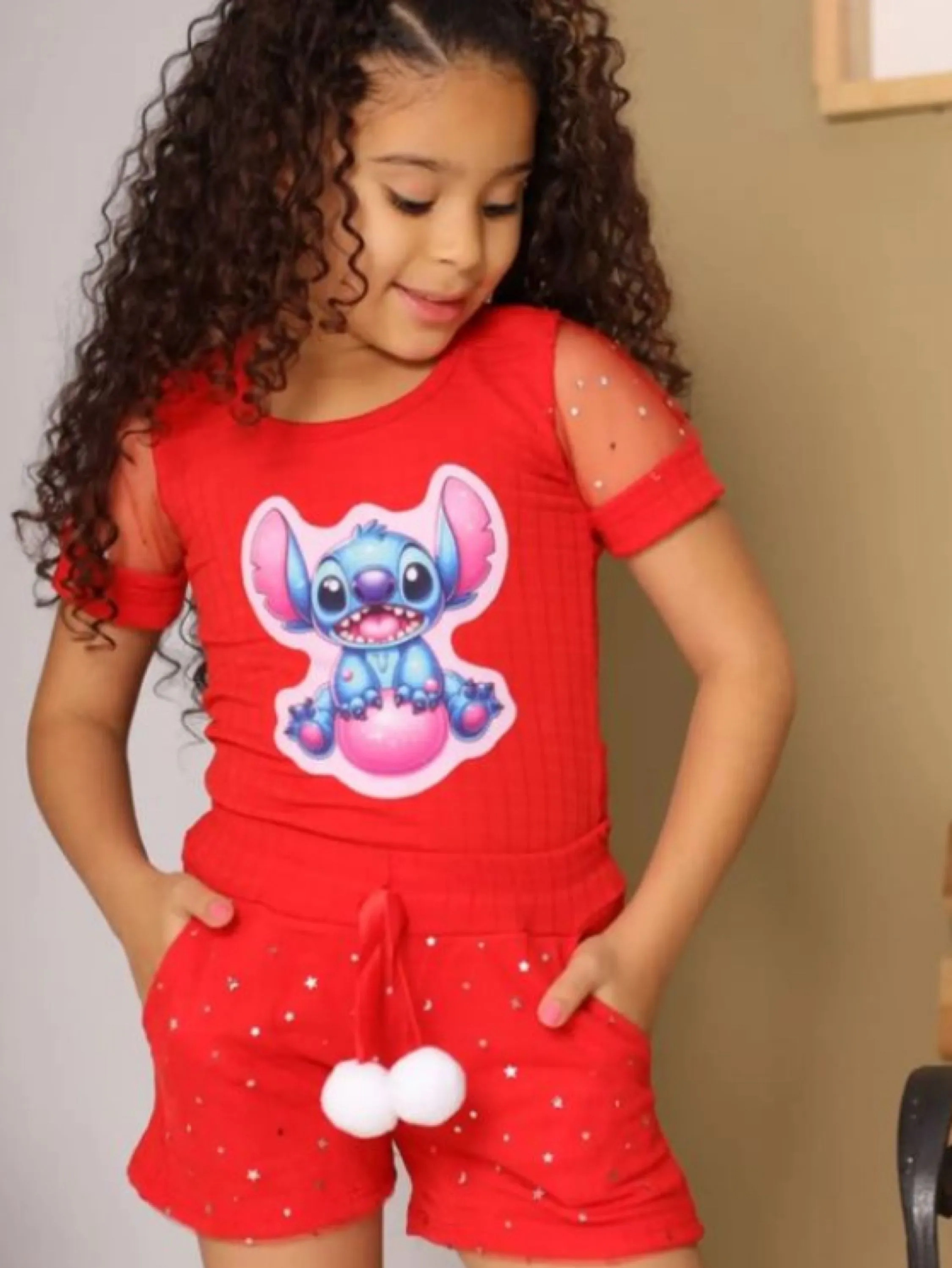 Conjunto Menina Blogueirinha Stitch