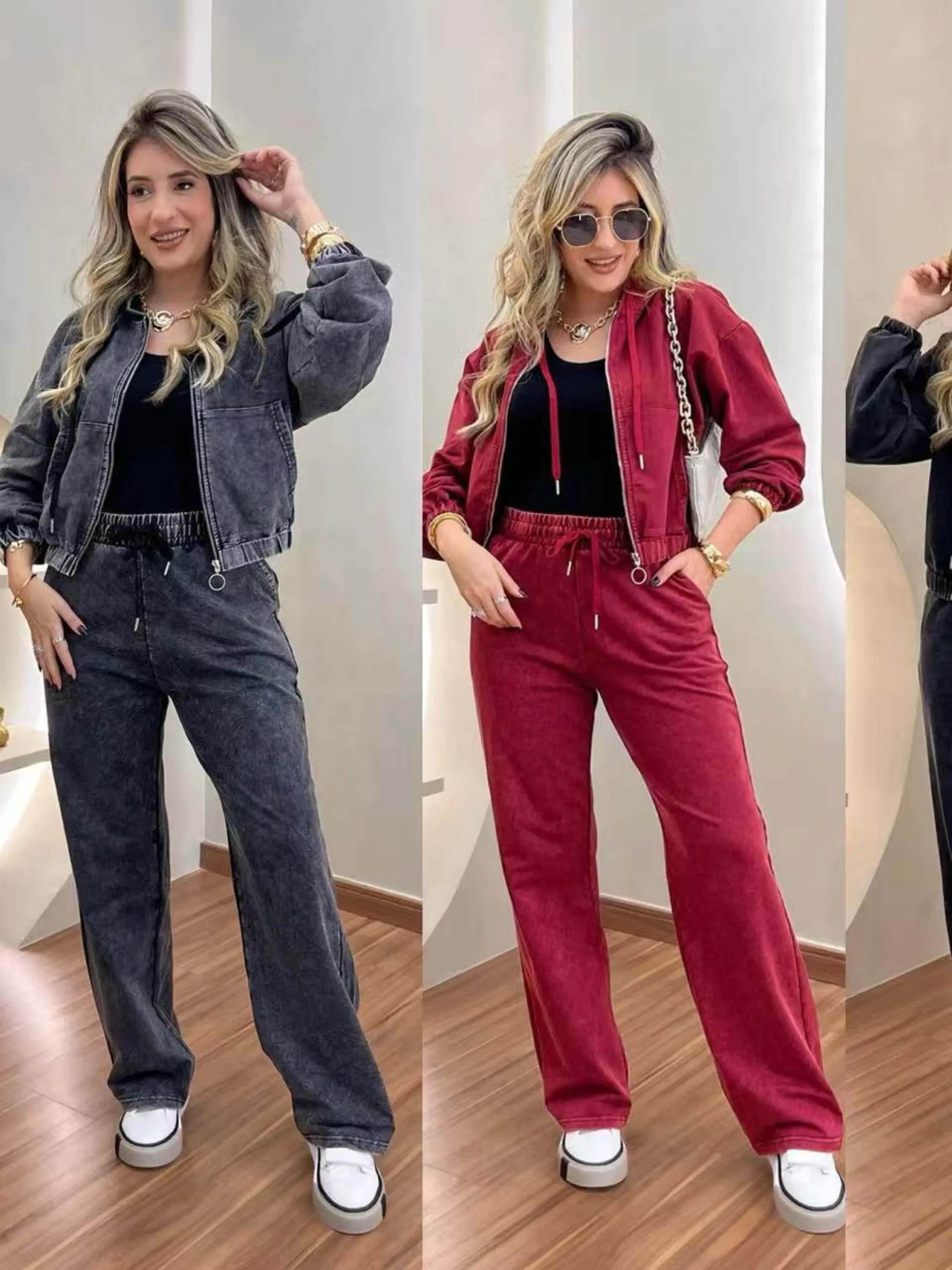 Jaqueta e calça jeans