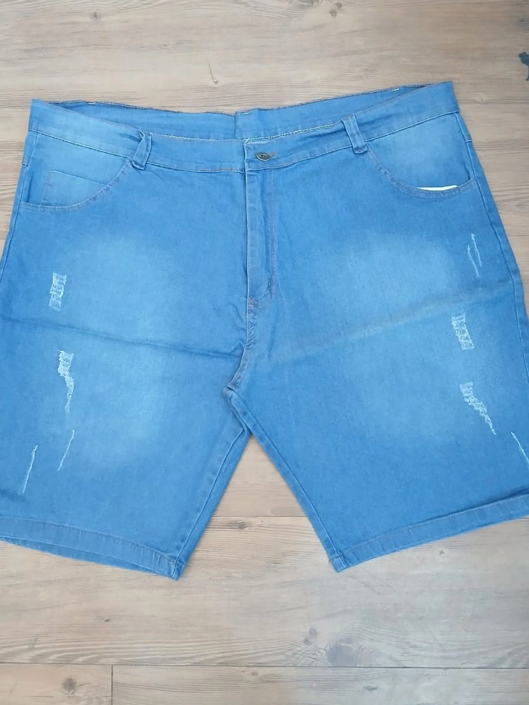 Bermuda jeans masculino Plus com elastano