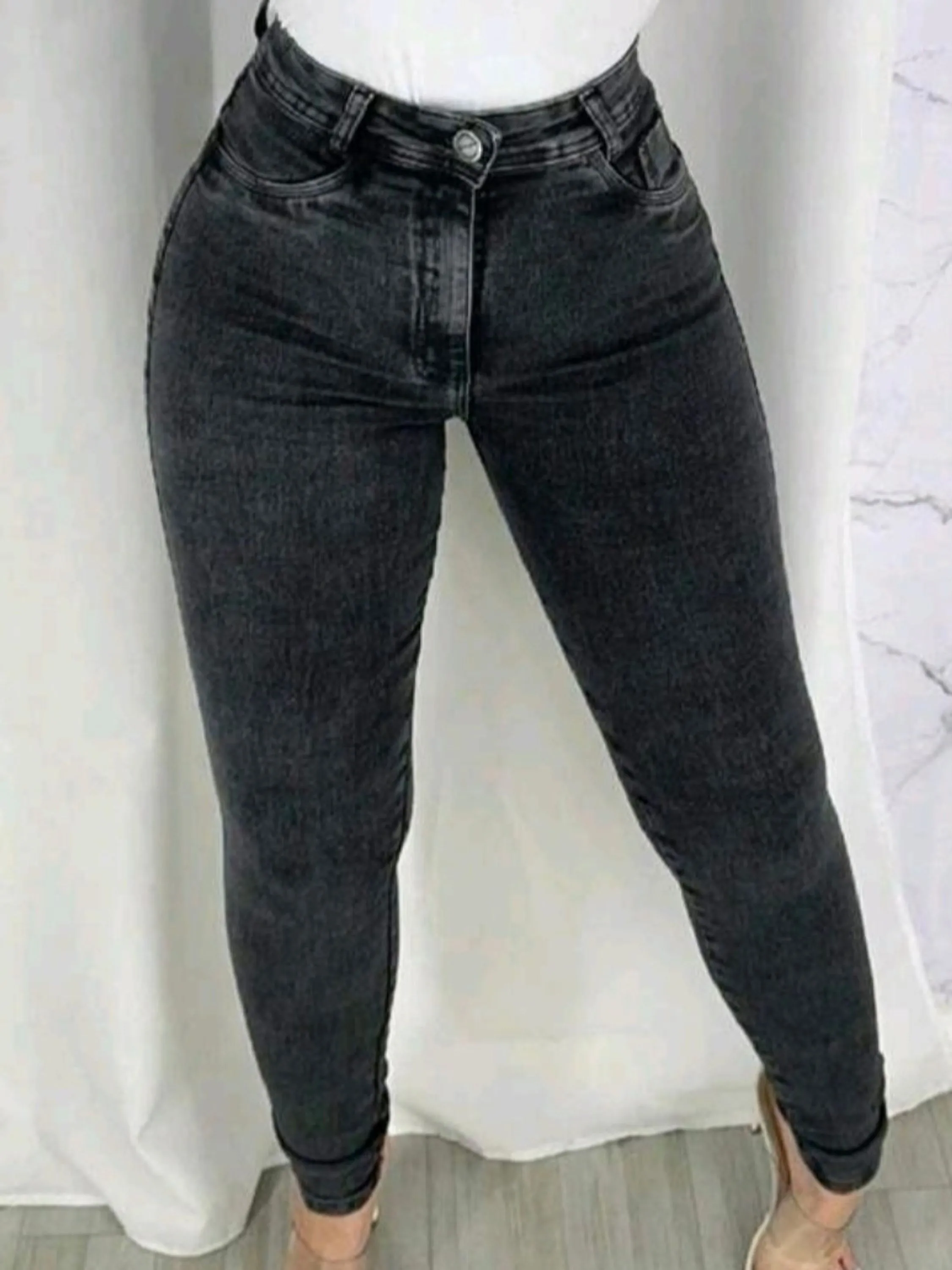 Calça feminina skinni marmorrizada