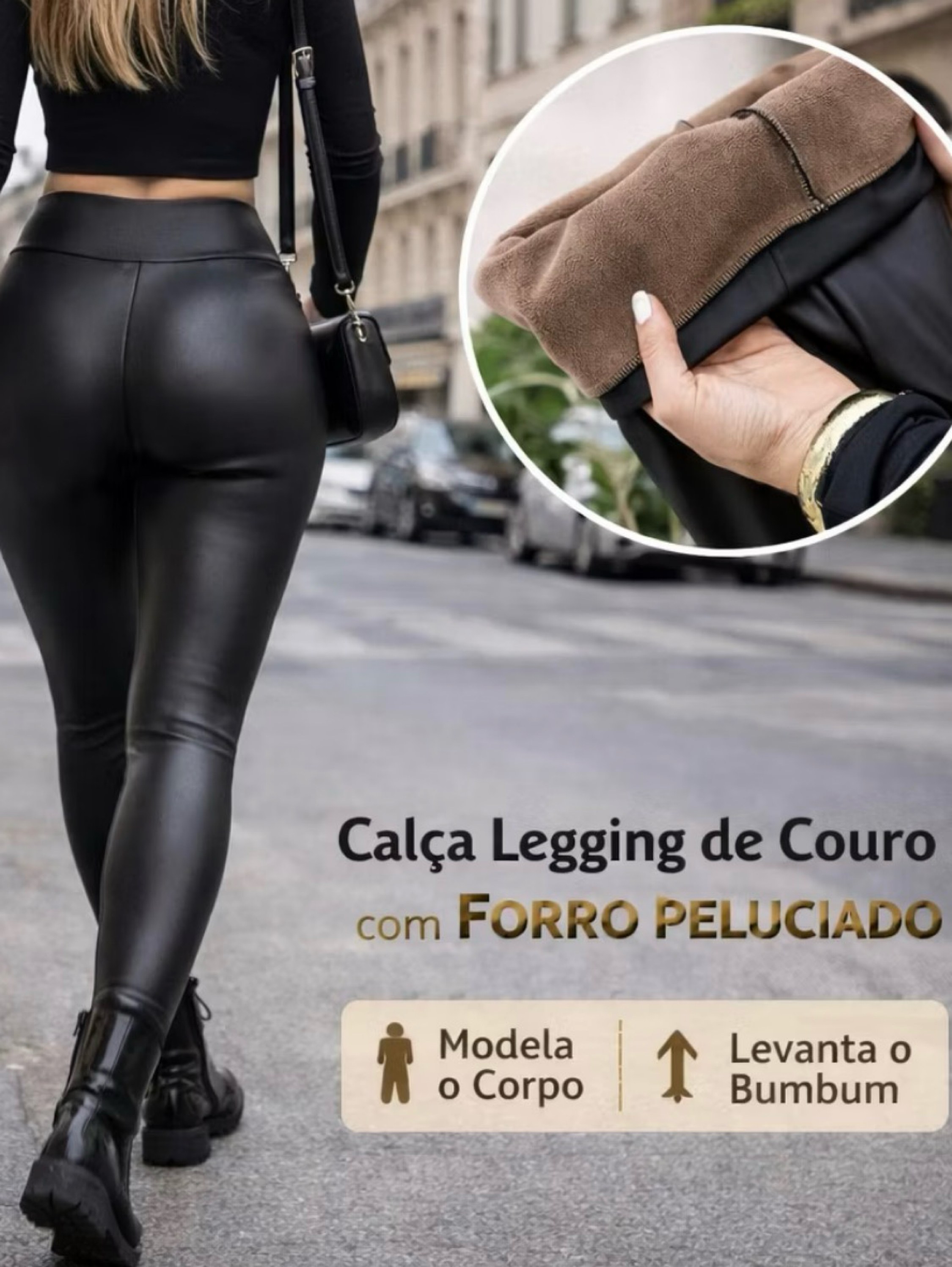 CALÇA COURO PELUCIADA - PACOTE COM 12