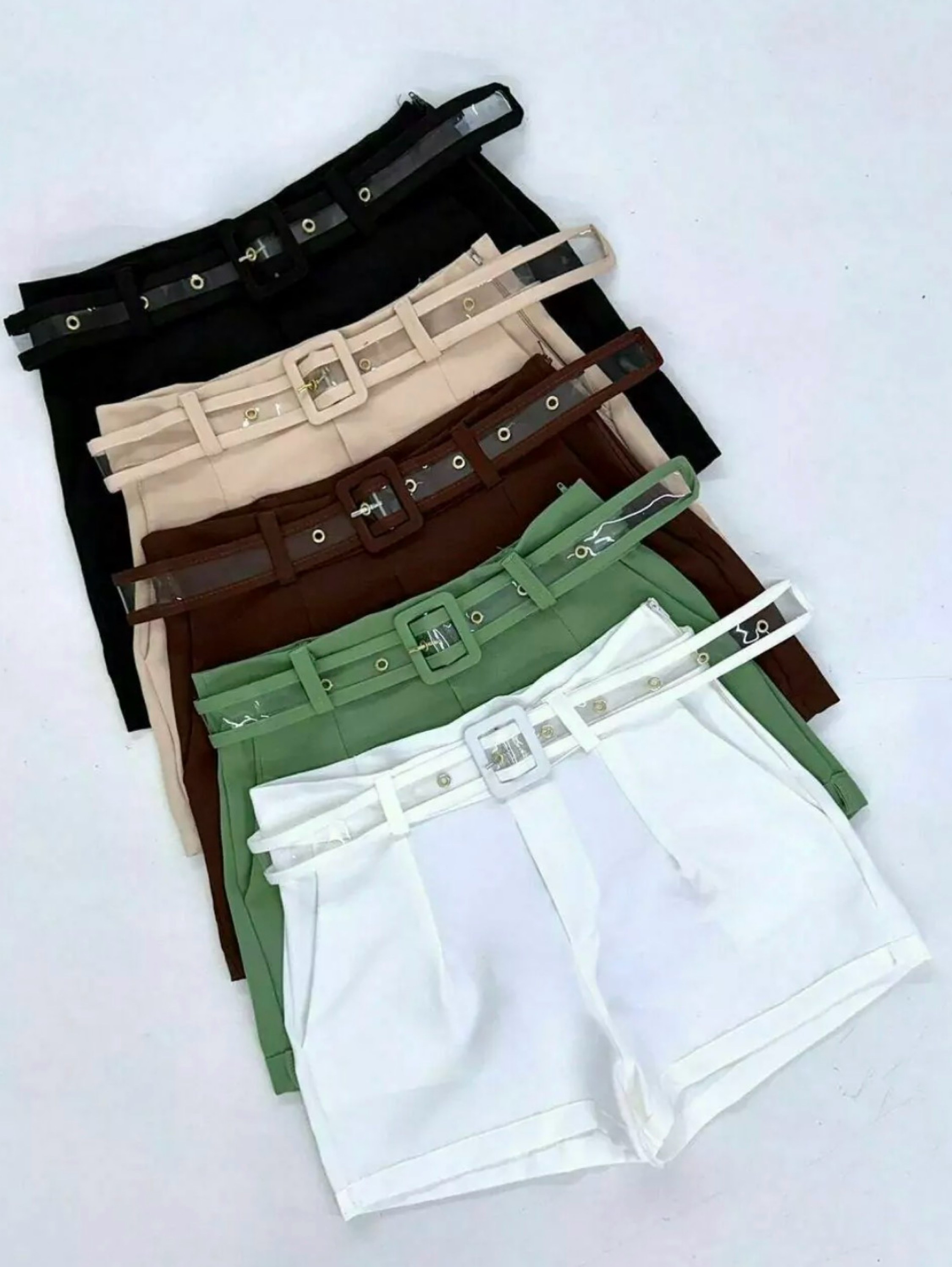 SHORT ALFAIATARIA CINTO TRANSPARENTE