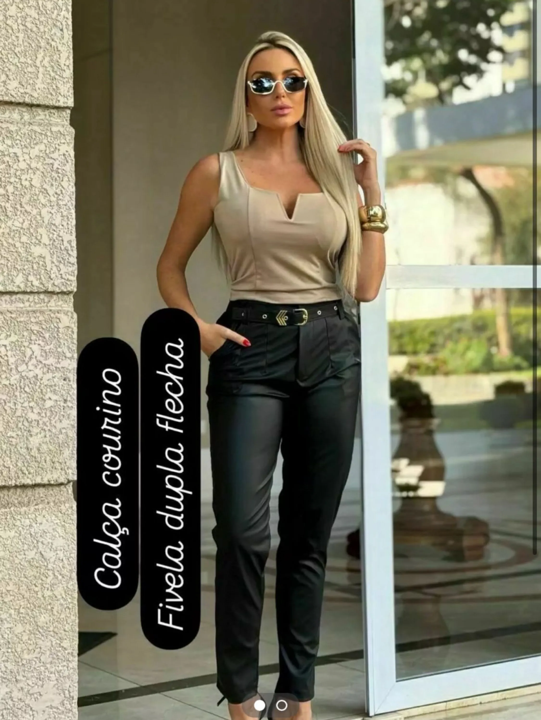 CALÇA ZARA COM CINTO COURINO