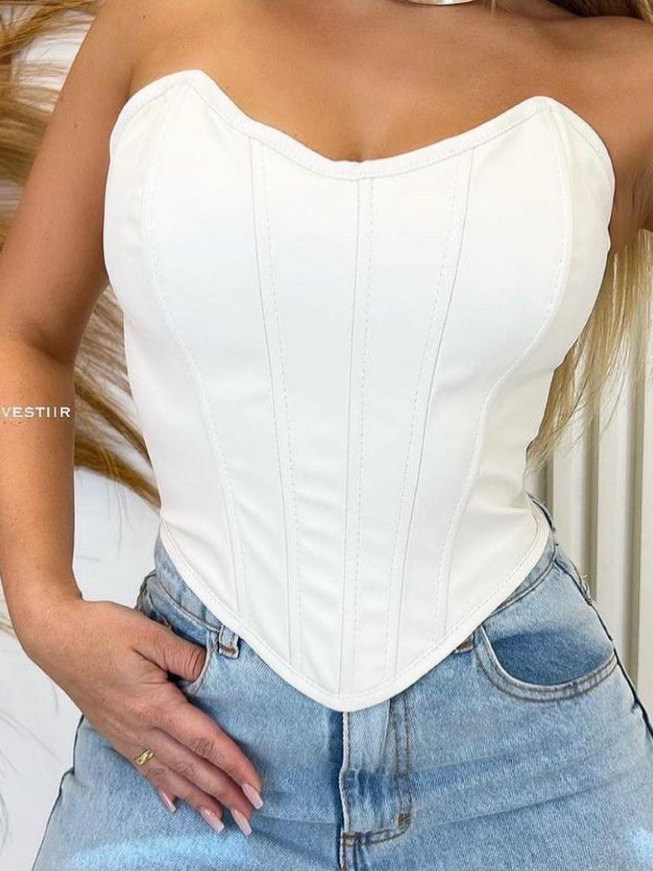 KIT 10 CORSELET COURO FAKE