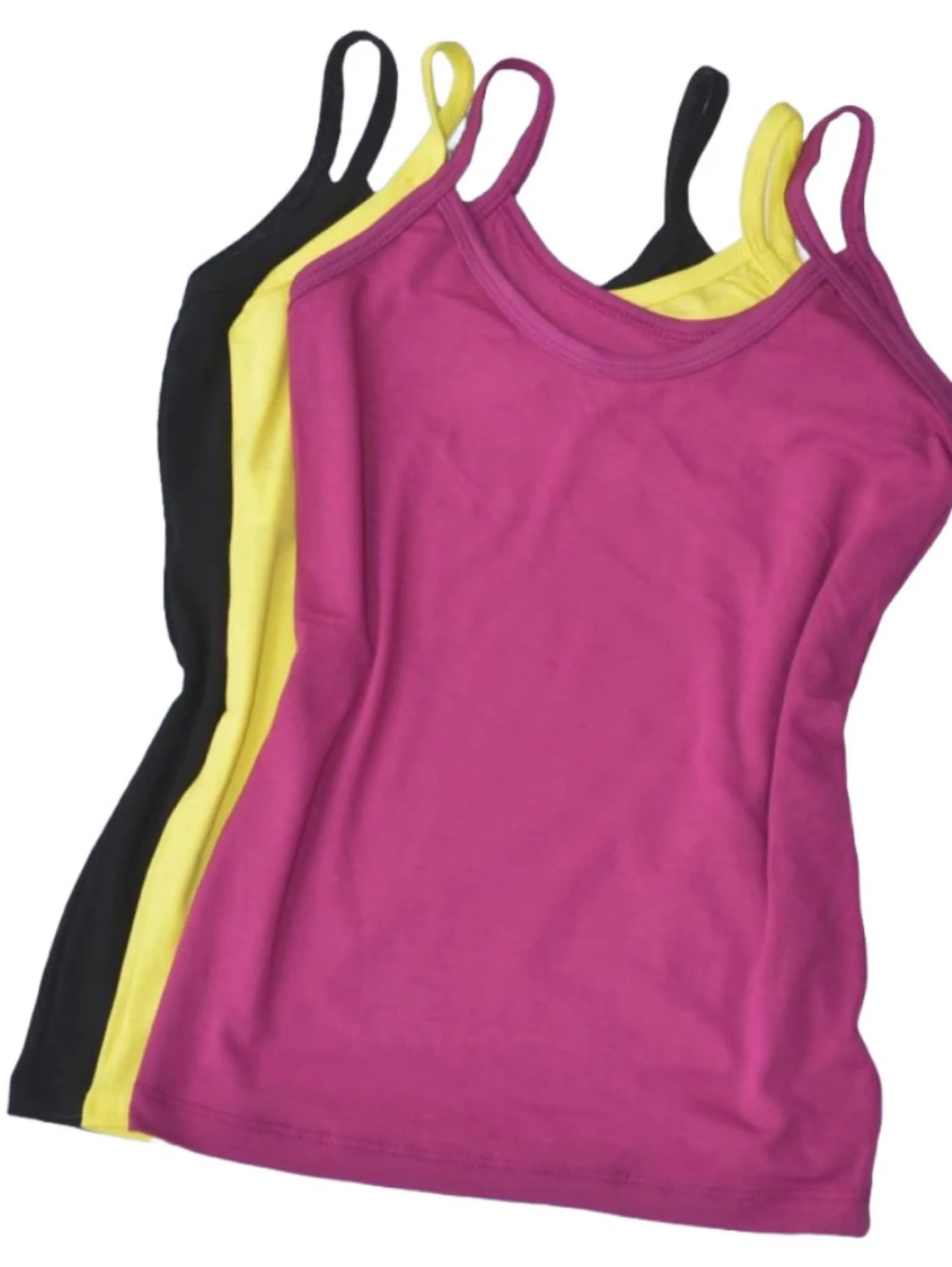 Kit 3 blusas casual regata alça fina